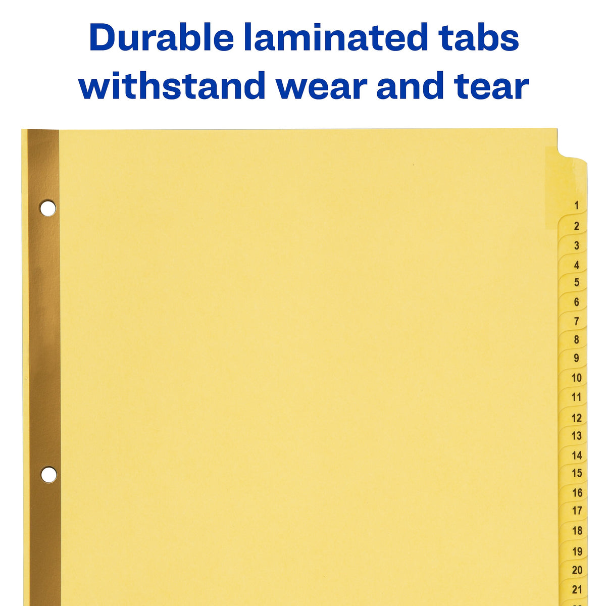 Avery Pre-Printed Paper Dividers with Laminated Tabs, 1-31 Tabs, Buff, Gold Reinforced