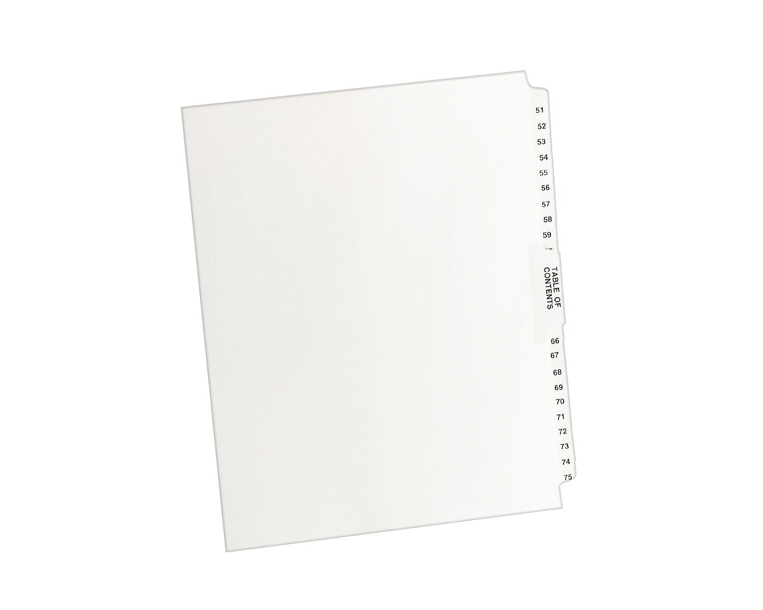 Avery Premium Collated Legal Paper Dividers, 51-75 & Table of Content Tabs, White, Avery Style, Letter Size