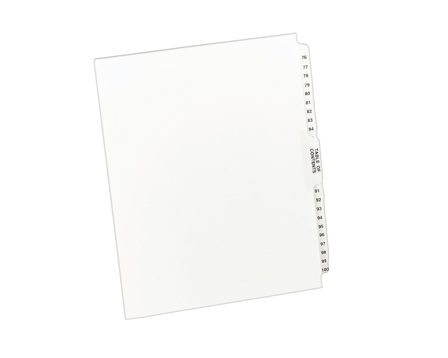 Avery Premium Collated Legal Paper Dividers, 76-100 & Table of Content Tabs, White, Avery Style, Letter Size