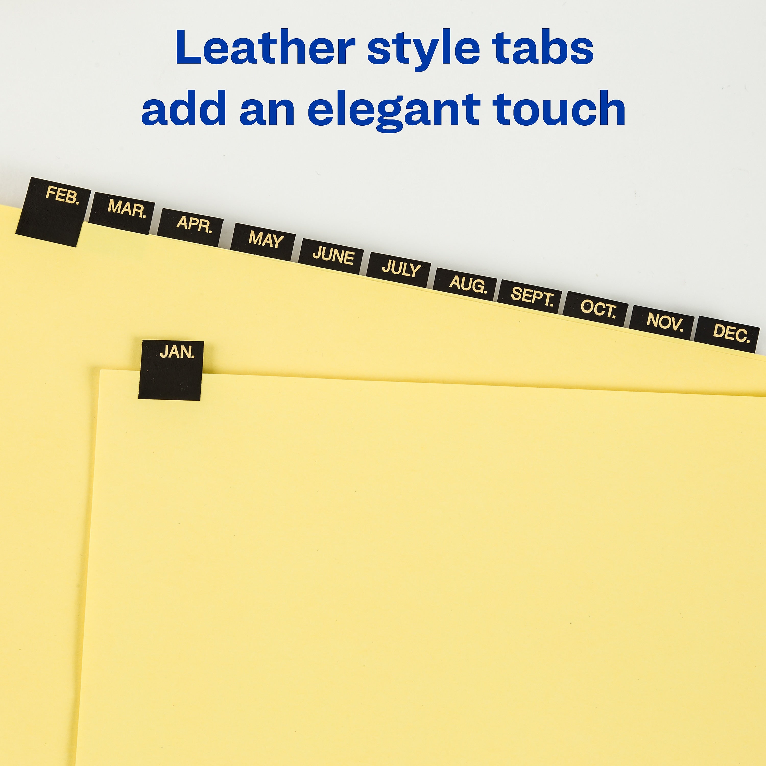 Avery Preprinted Monthly Leather Dividers, 12-Tab, Yellow