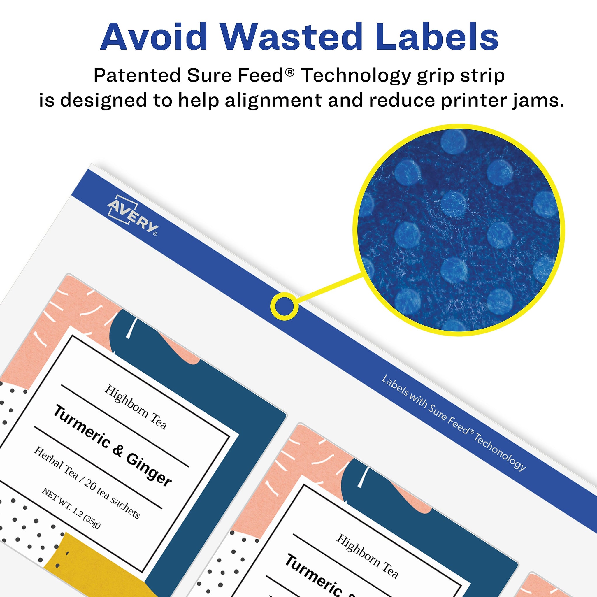 Avery Print-to-the-Edge Inkjet Round Labels, 1 1/2