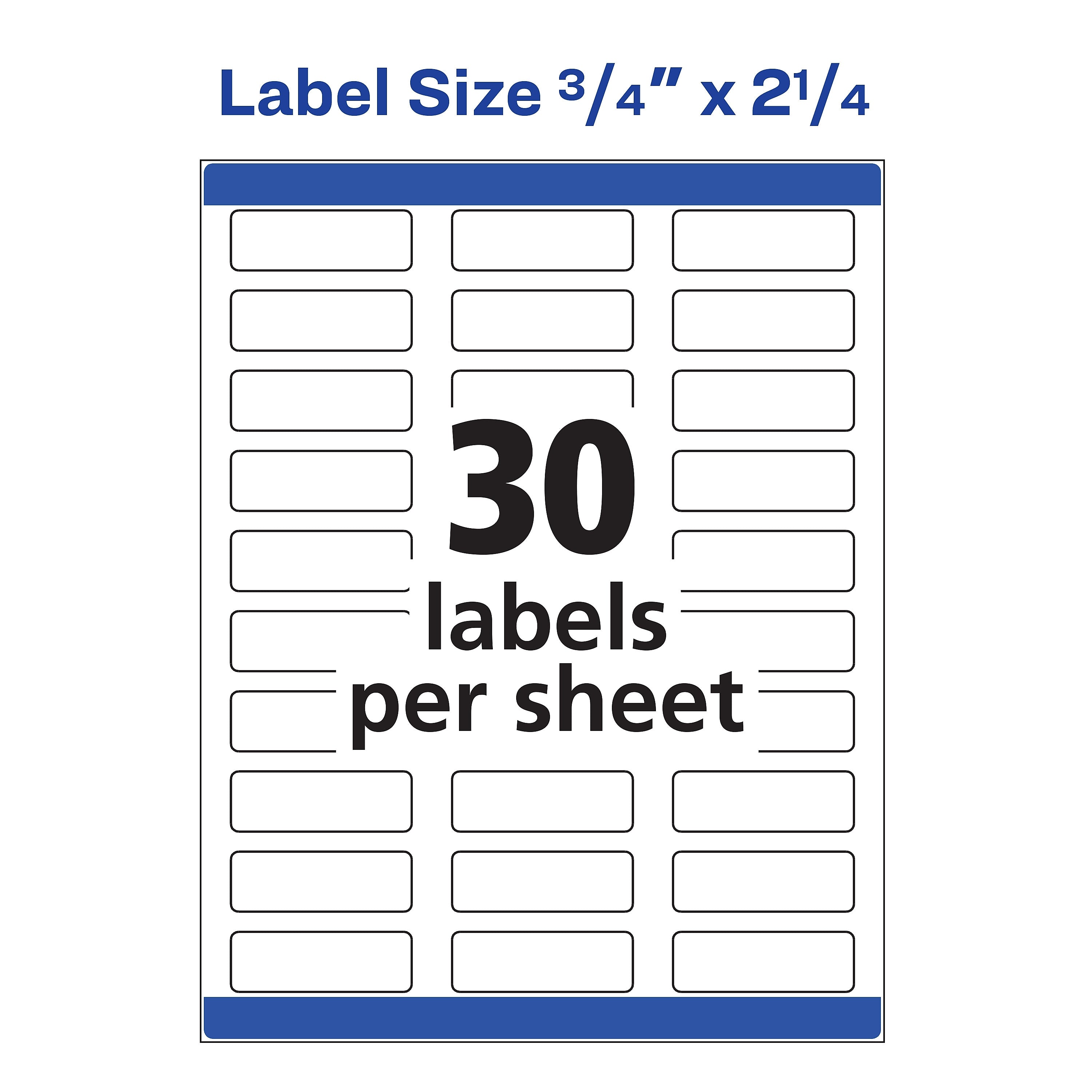 Avery Print-to-the-Edge Laser Address Labels, 3/4