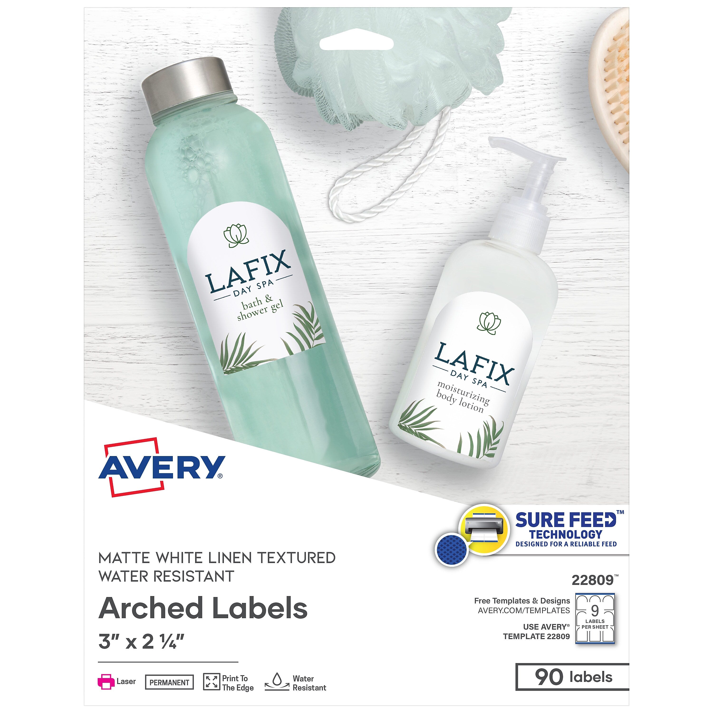 Avery Print-to-the-Edge Laser Arched Labels, 3