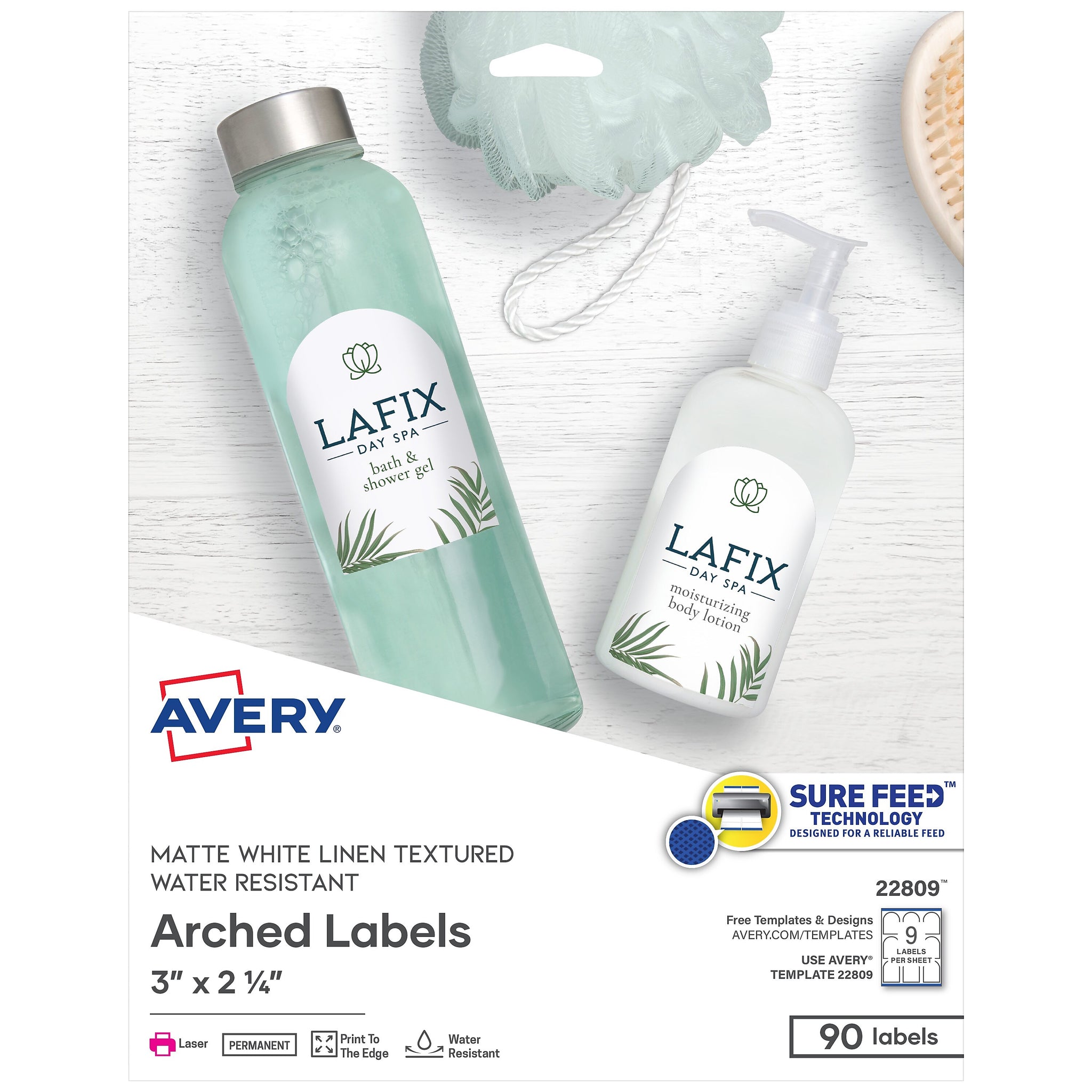 Avery Print-to-the-Edge Laser Arched Labels, 3