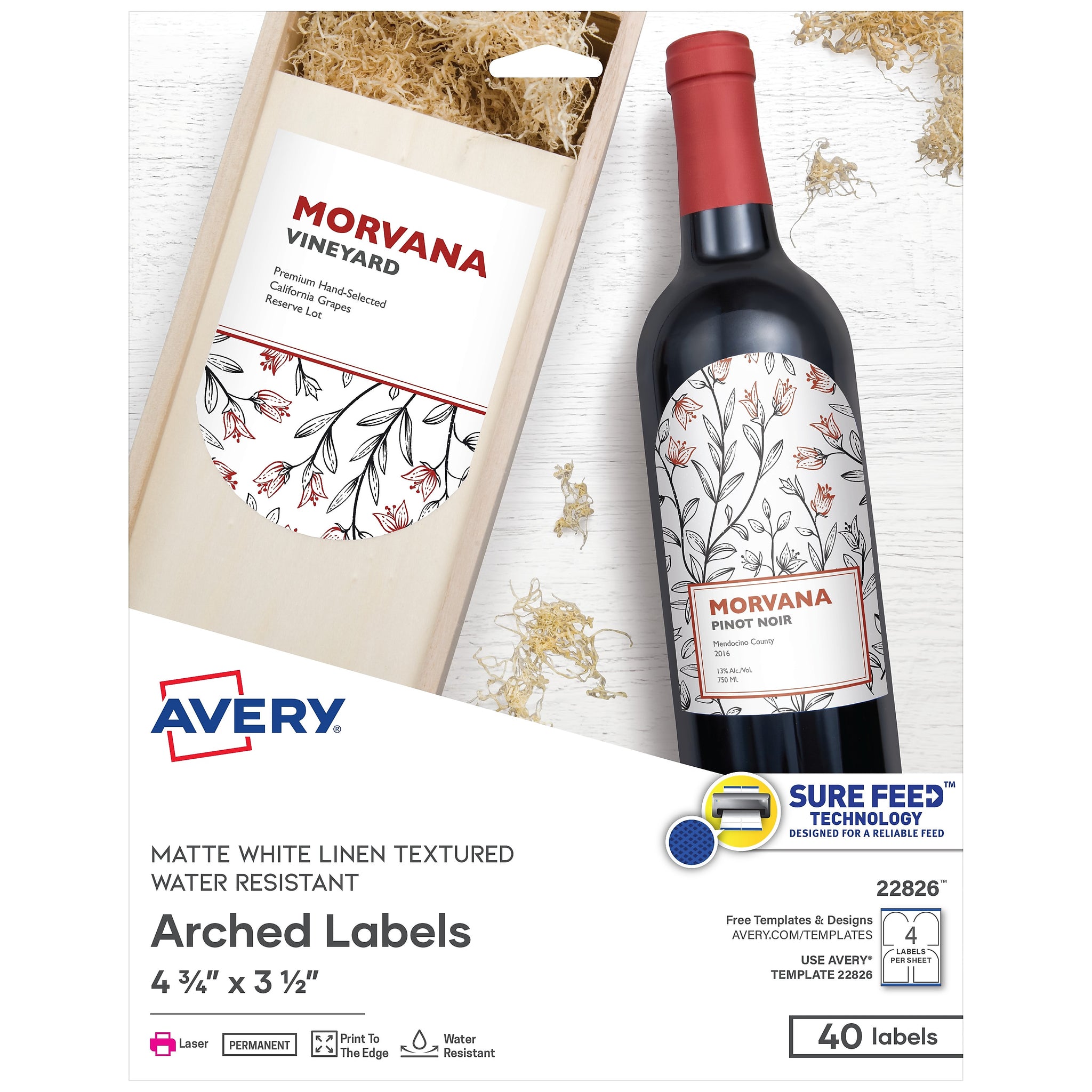 Avery Print-to-the-Edge Laser Labels, 3-1/2