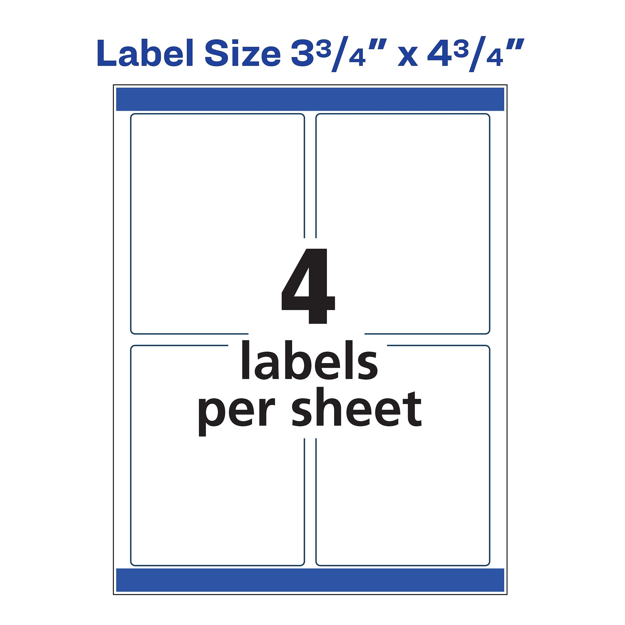 Avery Print-to-the-Edge Laser Shipping Labels, 3-3/4