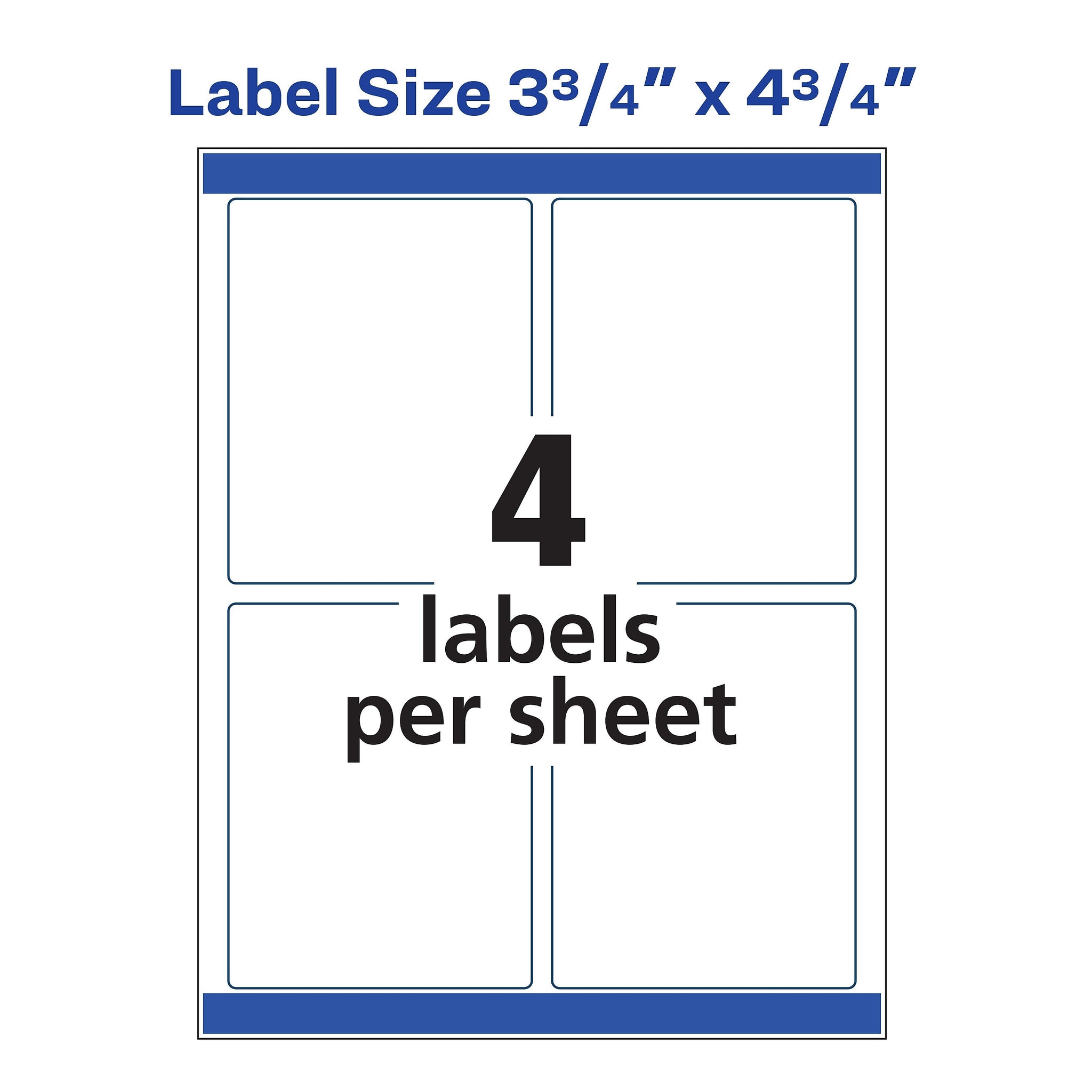 Avery Print-to-the-Edge Laser Shipping Labels, 3-3/4