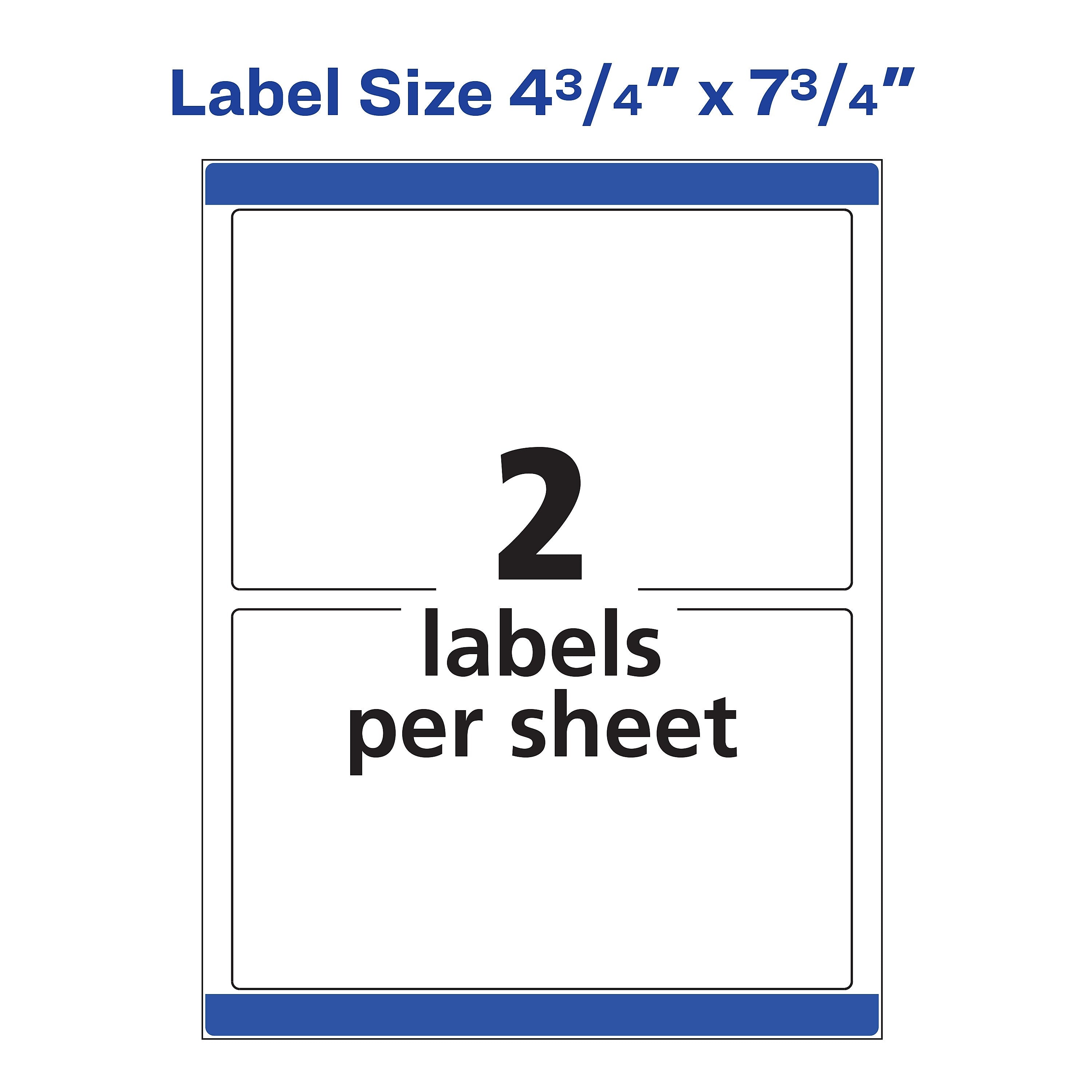 Avery Print-to-the-Edge Laser Shipping Labels, 4-3/4