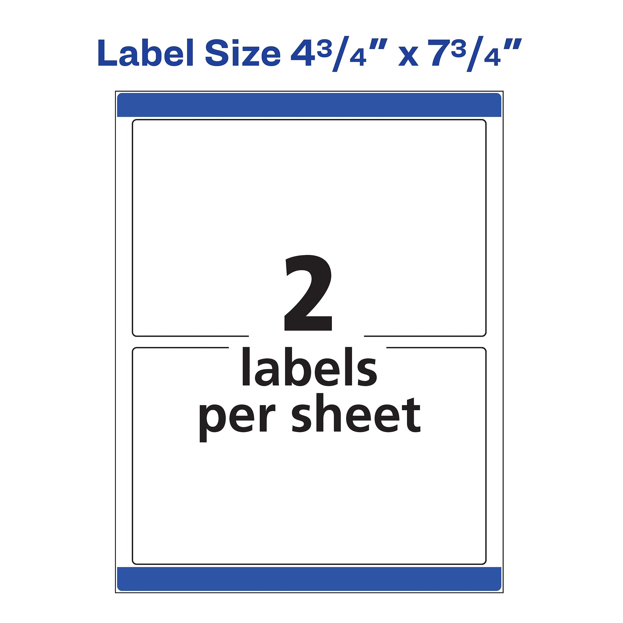 Avery Print-to-the-Edge Laser Shipping Labels, 4-3/4