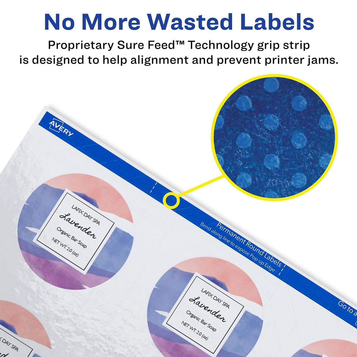 Avery Print-to-the-Edge Laser/Inkjet Labels, 2 1/2" Diameter, White, 9 Labels/Sheet, 10 Sheets/Pack, 90 Labels/Pack