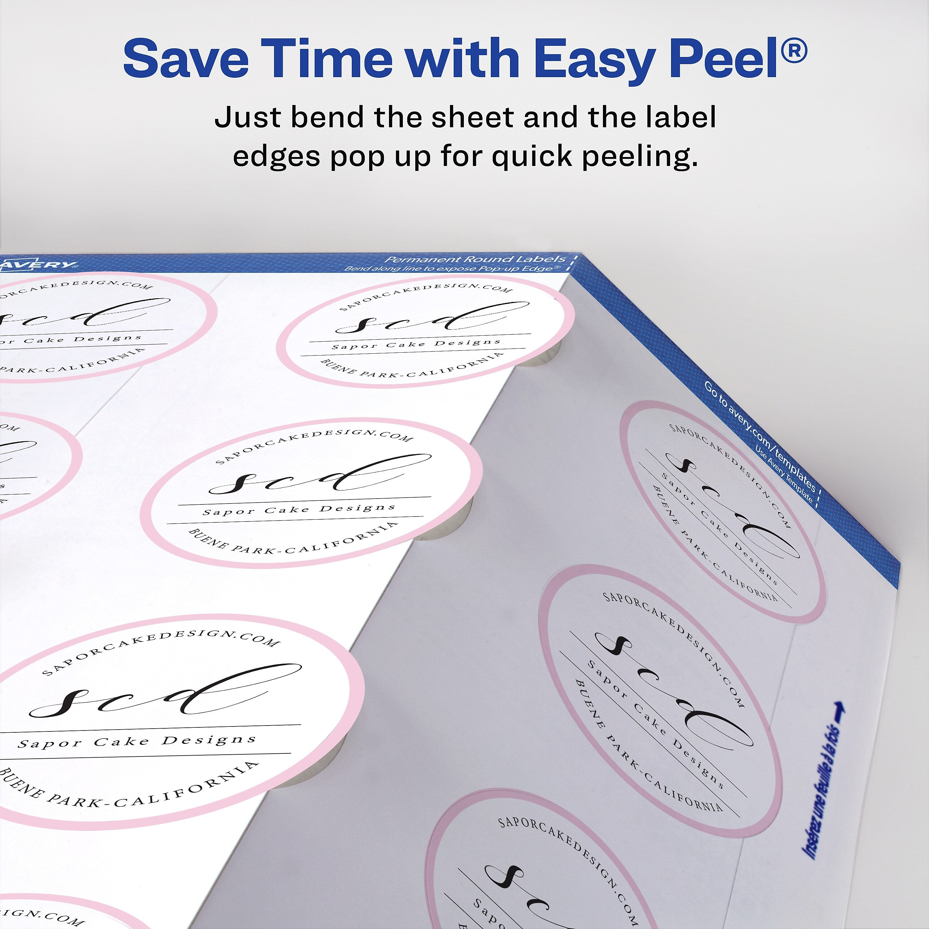 Avery Print-to-the-Edge Laser/Inkjet Labels, 2 1/2
