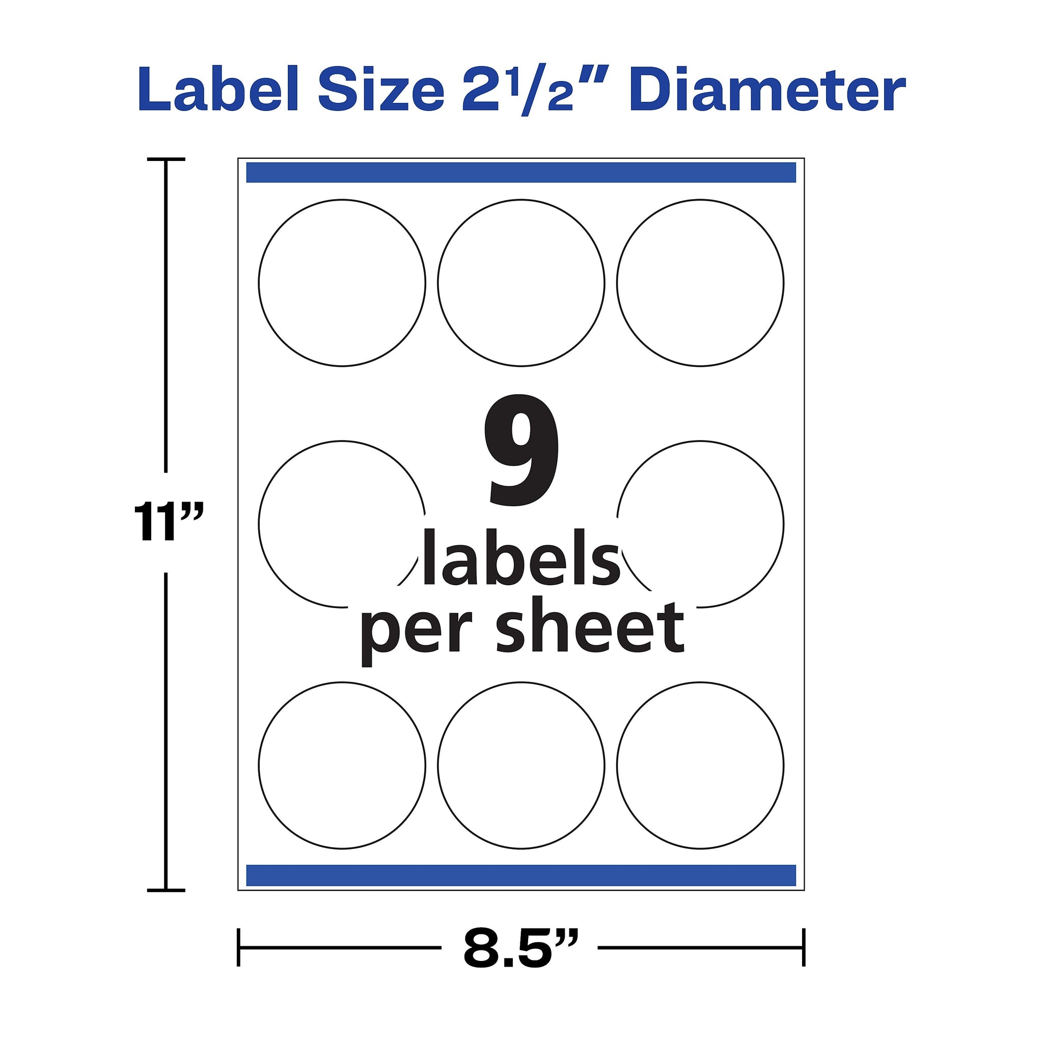 Avery Print-to-the-Edge Laser/Inkjet Labels, 2 1/2