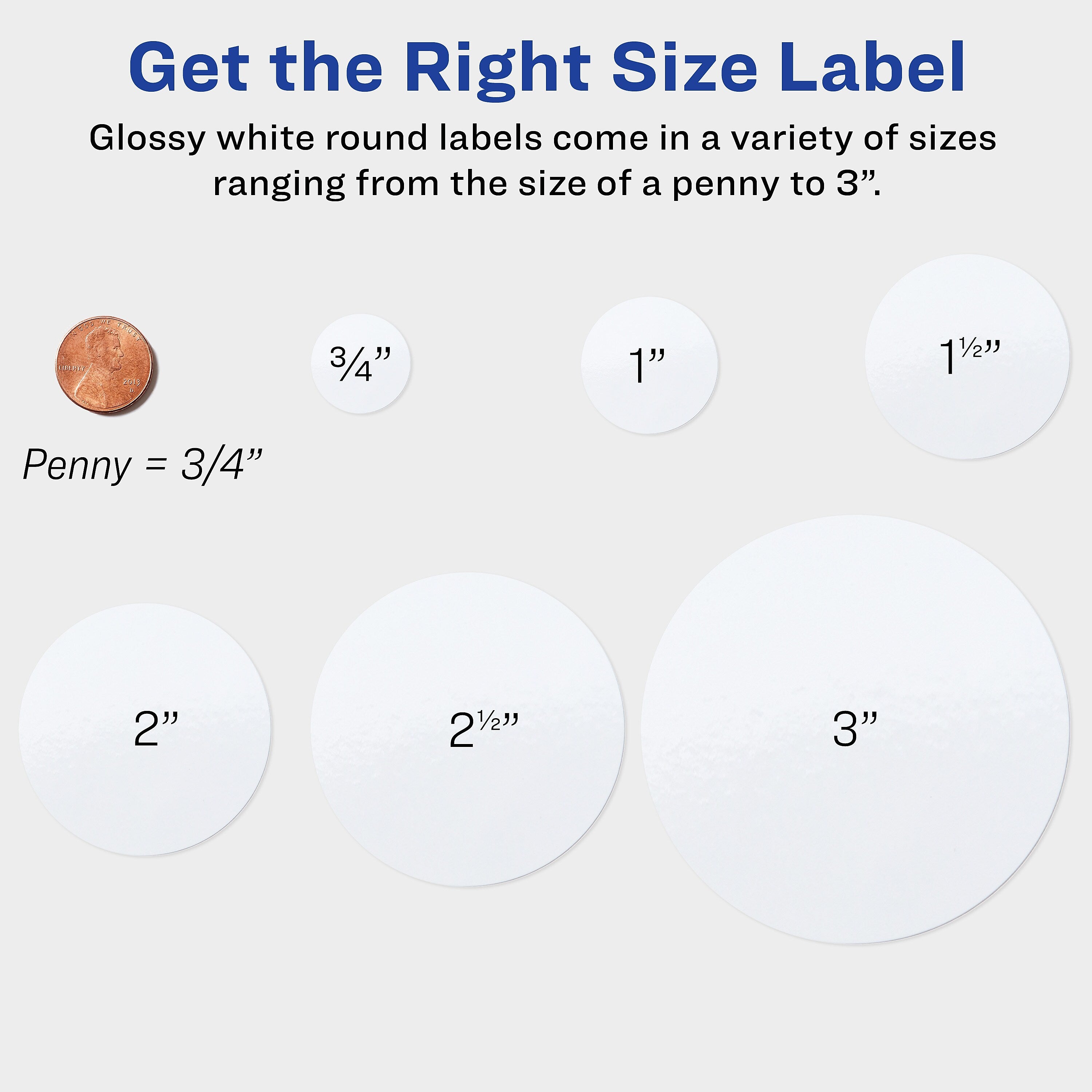 Avery Print-to-the-Edge Laser/Inkjet Labels, 2 1/2