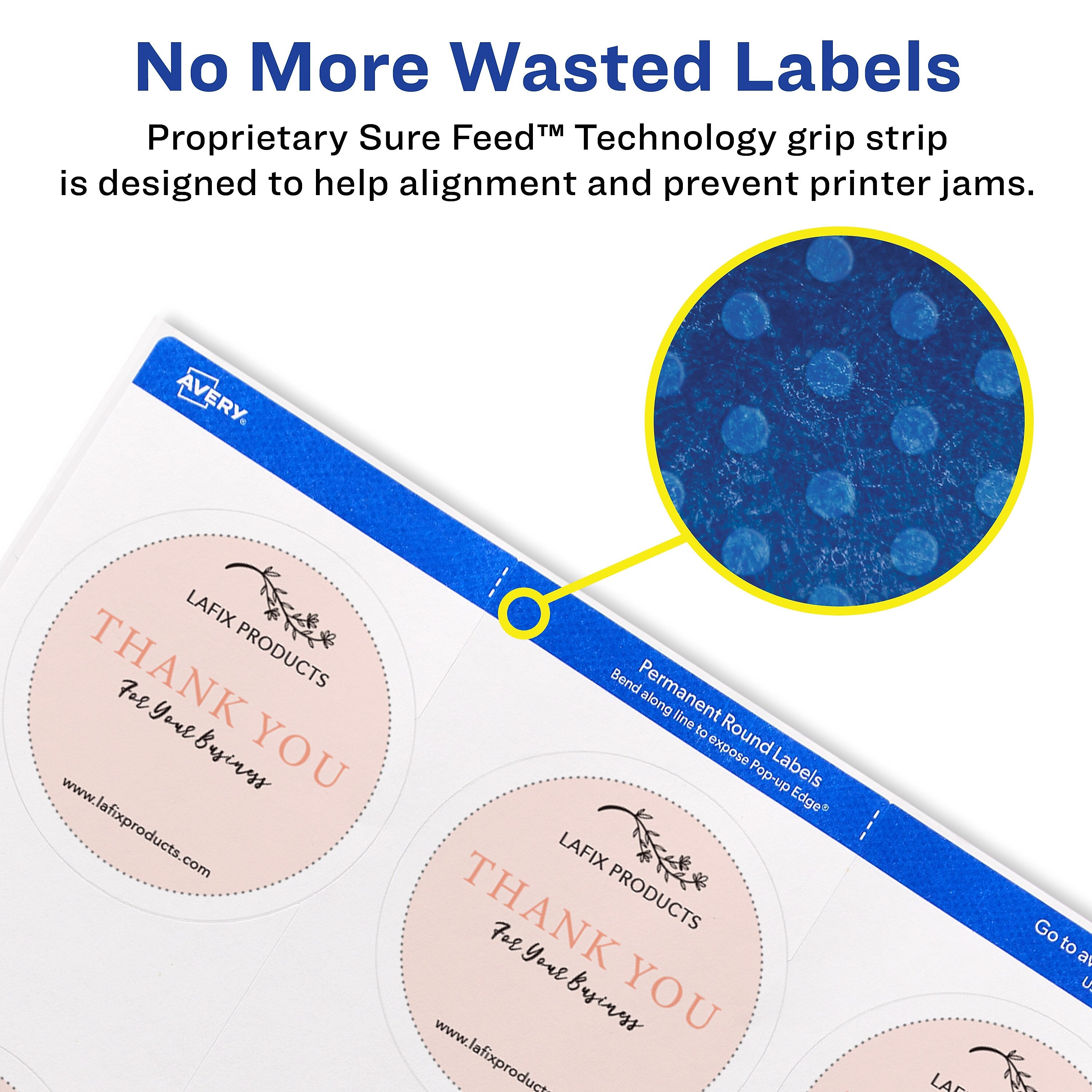 Avery Print-to-the-Edge Laser/Inkjet Labels, 2 1/2" Diameter, White, 9 Labels/Sheet, 25 Sheets/Pack, 225 Labels/Pack