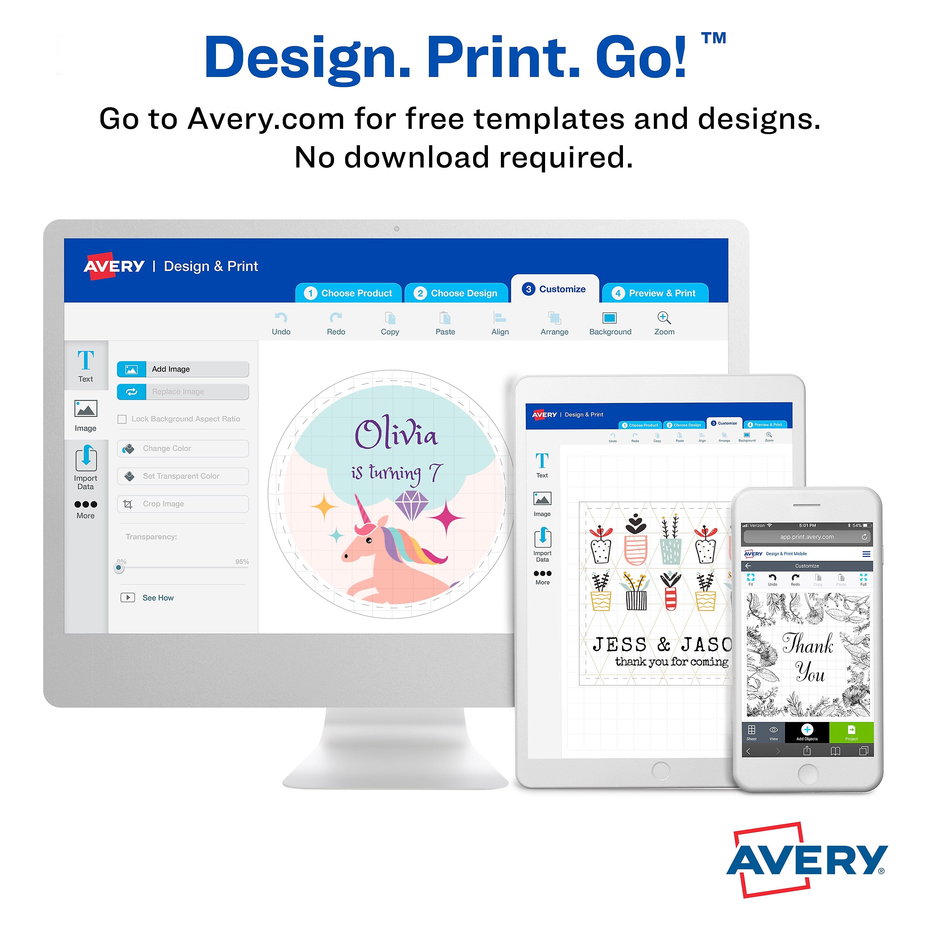 Avery Print-to-the-Edge Laser/Inkjet Labels, 2 1/2