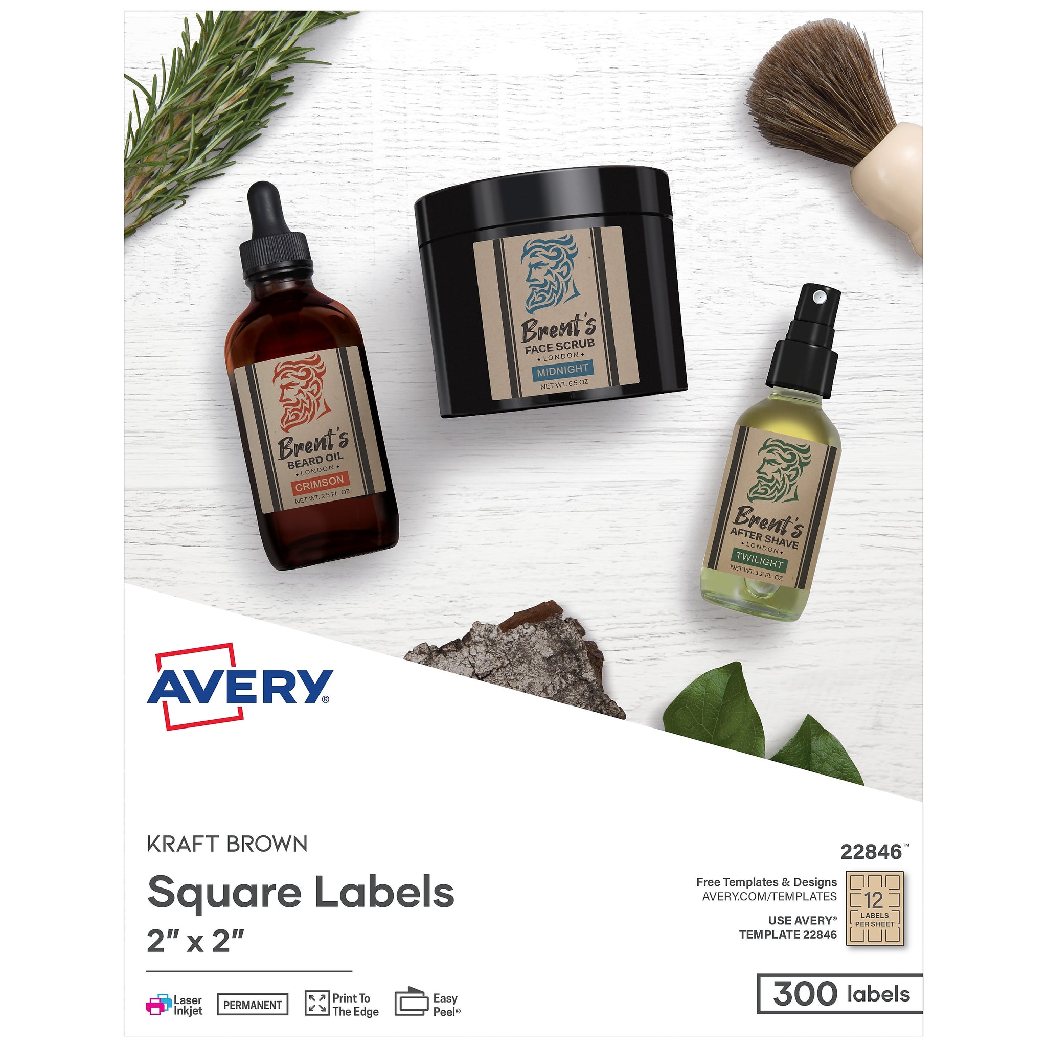 Avery Print-to-the-Edge Laser/Inkjet Labels, 2