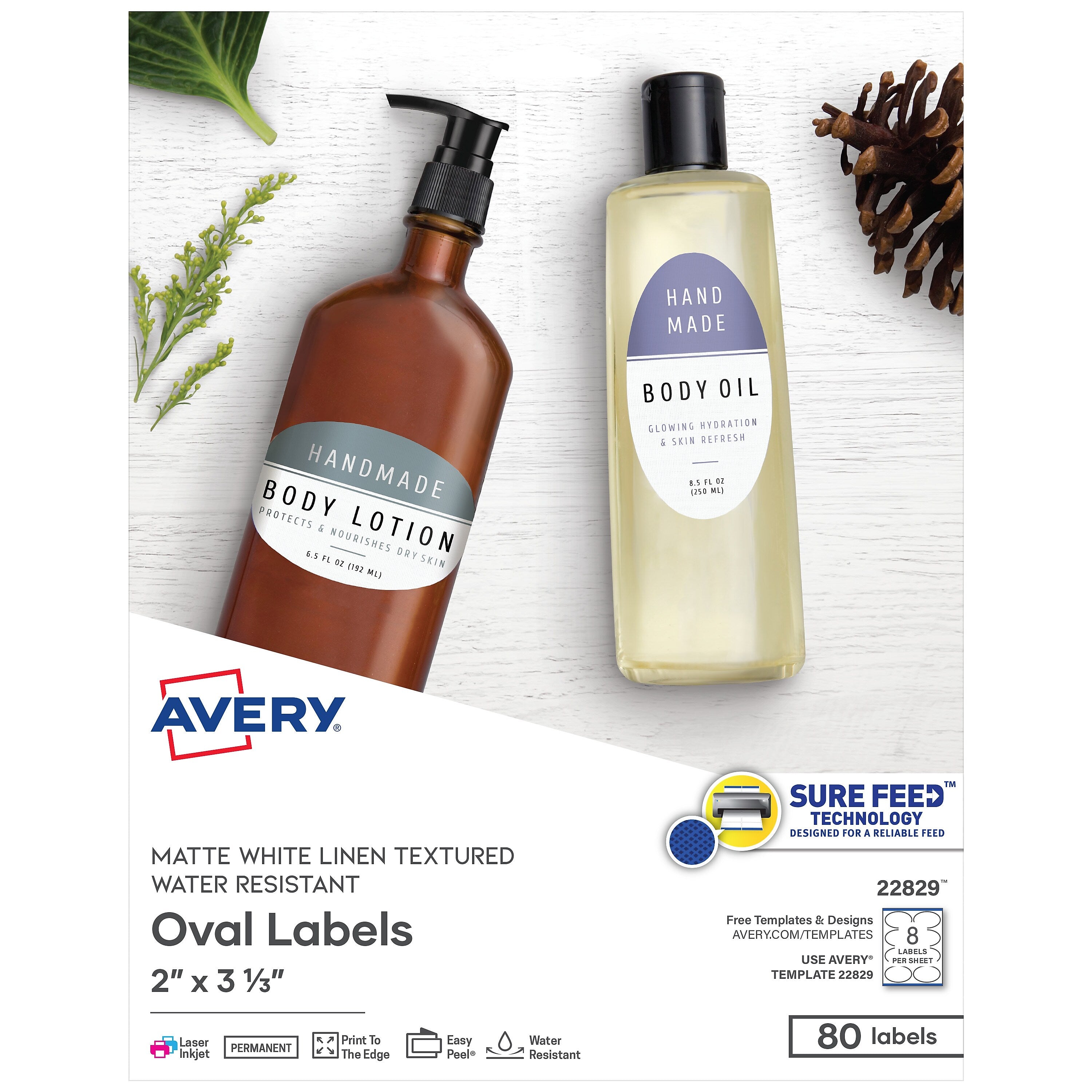 Avery Print-to-the-Edge Laser/Inkjet Labels, 2