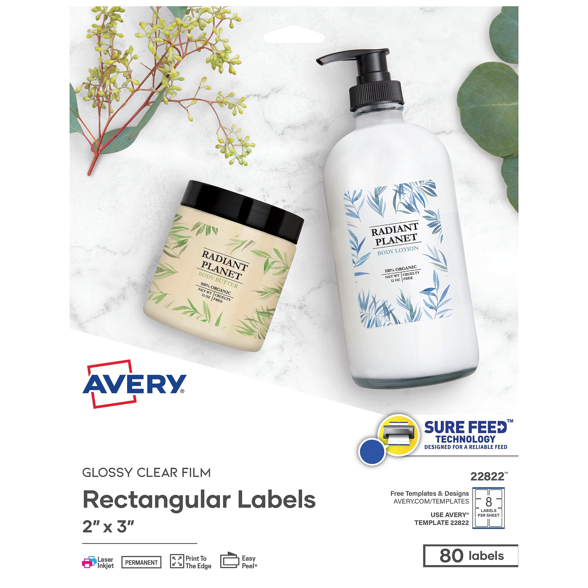 Avery Print-to-the-Edge Laser/Inkjet Labels, 2