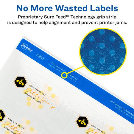 Avery Print-to-the-Edge Laser/Inkjet Labels, 2" x 3", Glossy Clear, 8 Labels/Sheet, 10 Sheets/Pack, 80 Labels/Pack