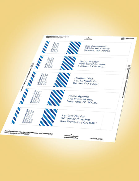 Avery Print-to-the-Edge Laser/Inkjet Labels, 7.85" x 1.75", White, 5 Labels/Sheet, 10 Sheets/Pack, 50 Labels/Pack