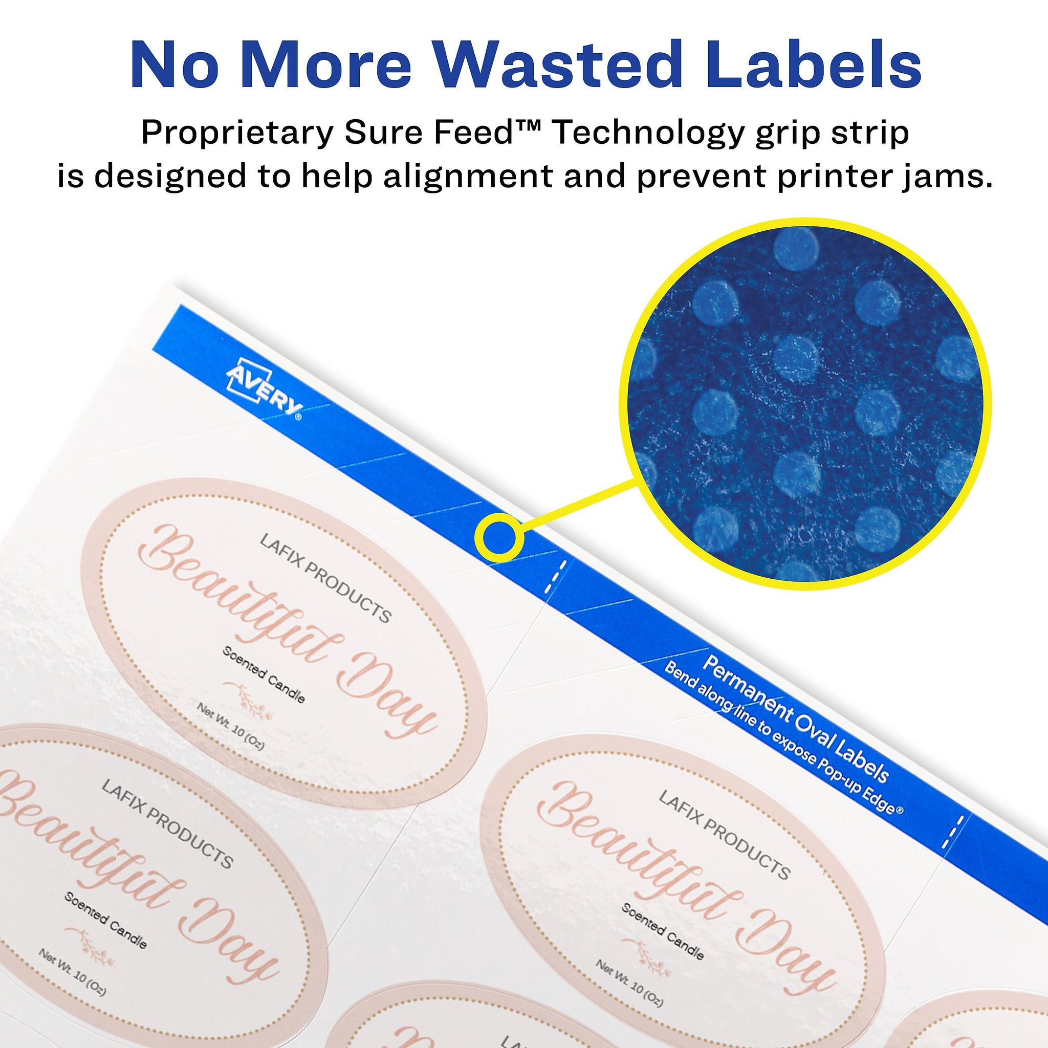 Avery Print-to-the-Edge Laser/Inkjet Oval Labels, 2