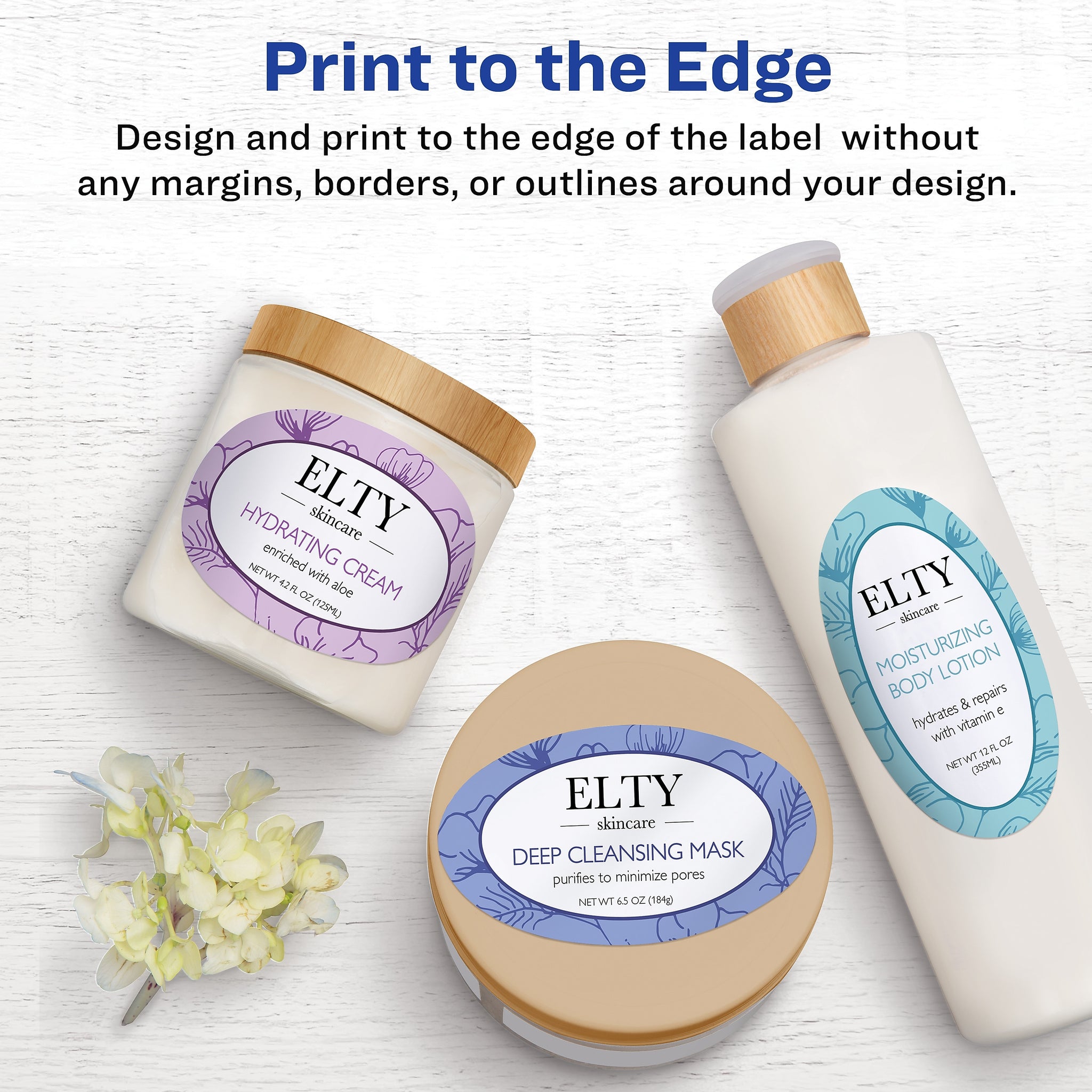 Avery Print-to-the-Edge Laser/Inkjet Oval Labels, 2