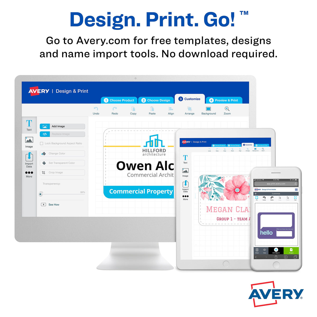 Avery Printable Laser/Inkjet Name Badge Insert Refills, 2 1/4" x 3 1/2", White, 400 Inserts Per Box