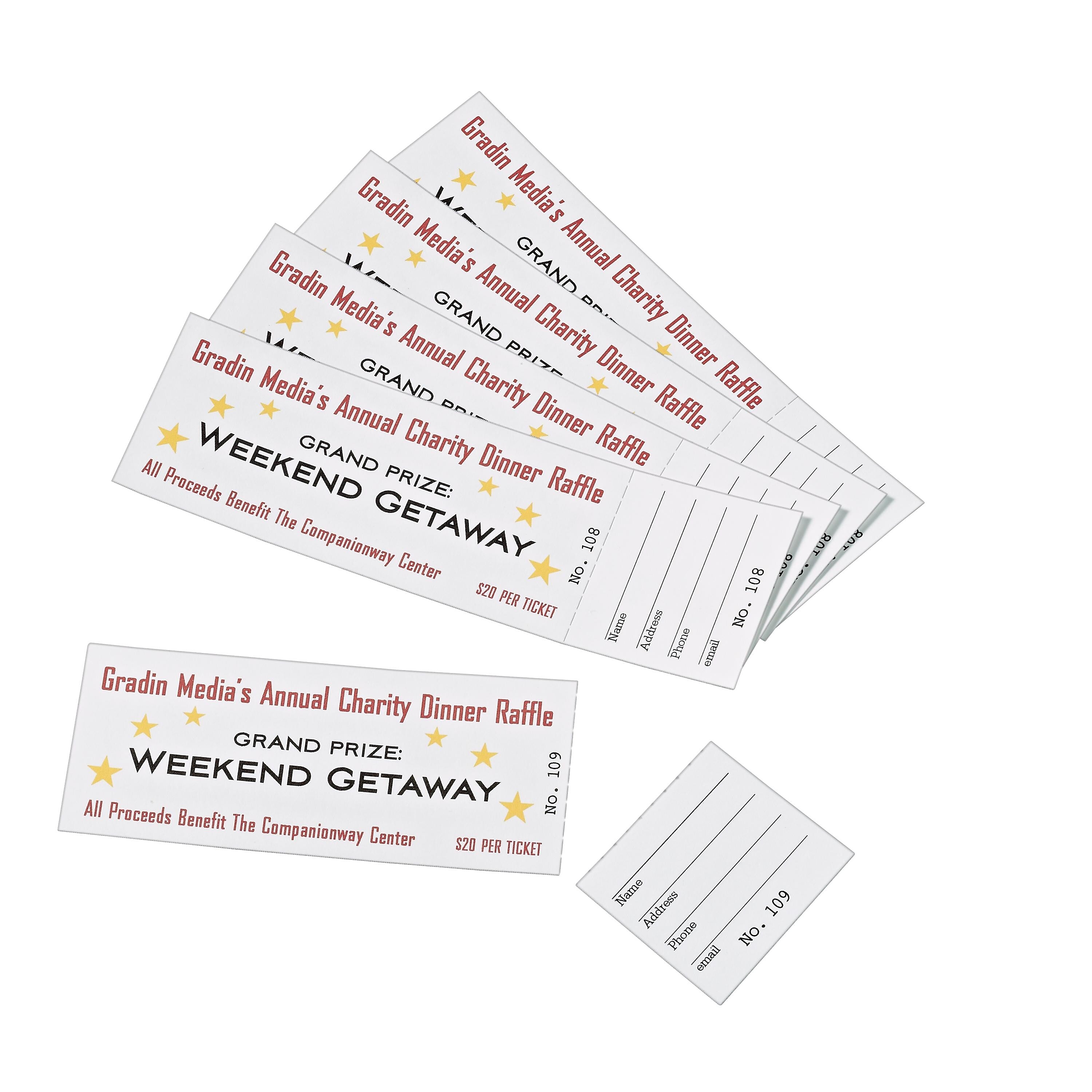 Avery Printable Tickets with Tear-Away Stubs, Matte White, 200/Pack