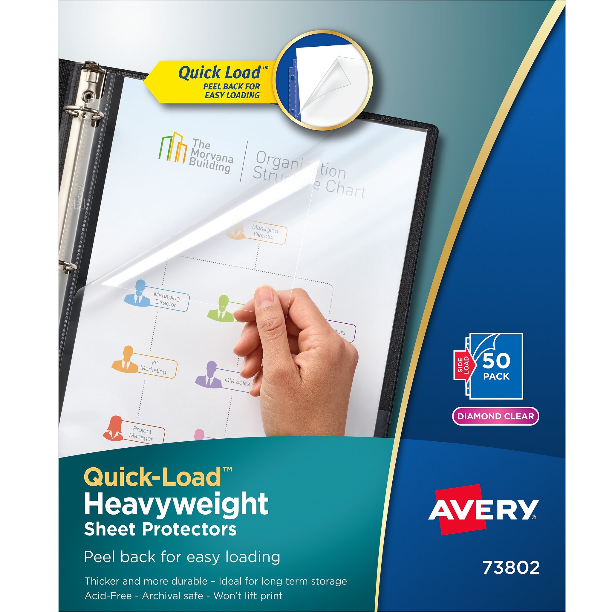 Avery Quick Load Heavyweight Sheet Protectors, 8-1/2
