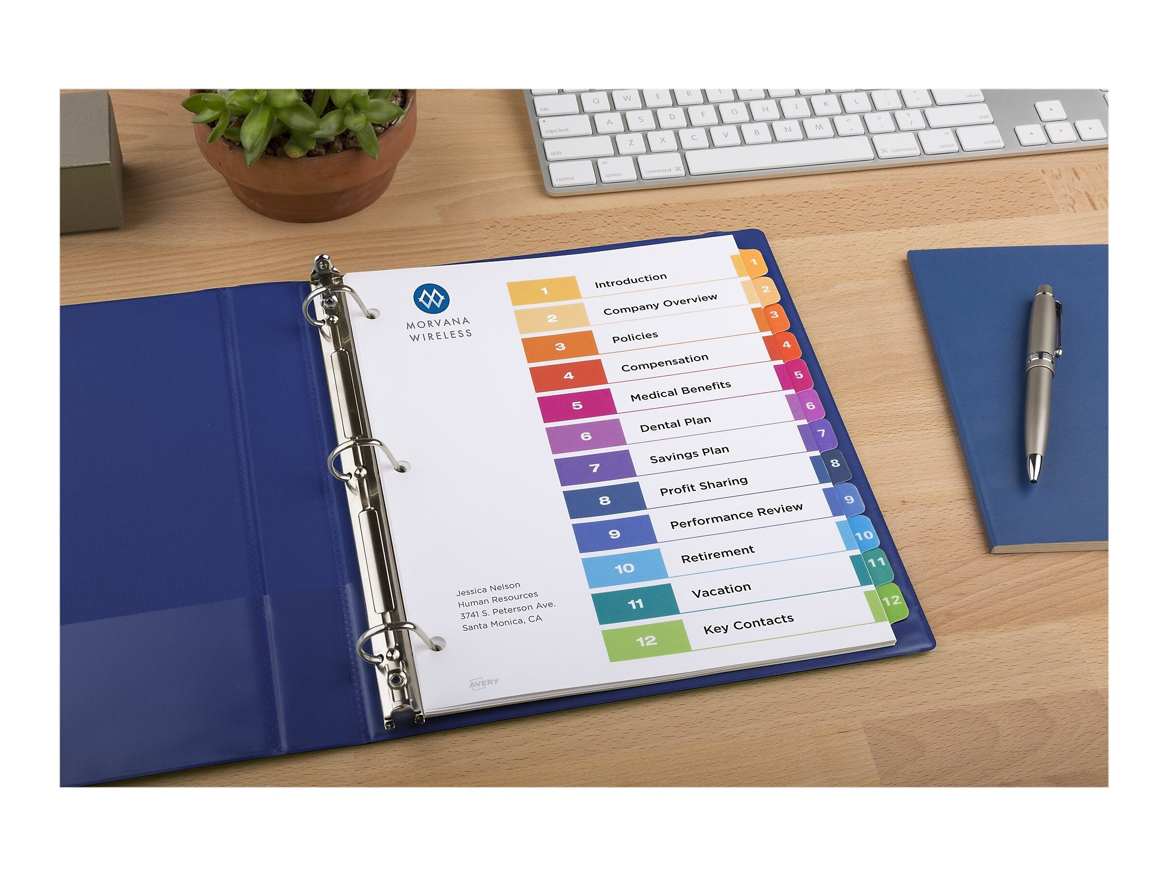 Avery Ready Index Numeric Paper Dividers, 12-Tab, Multicolor, 6/Pack