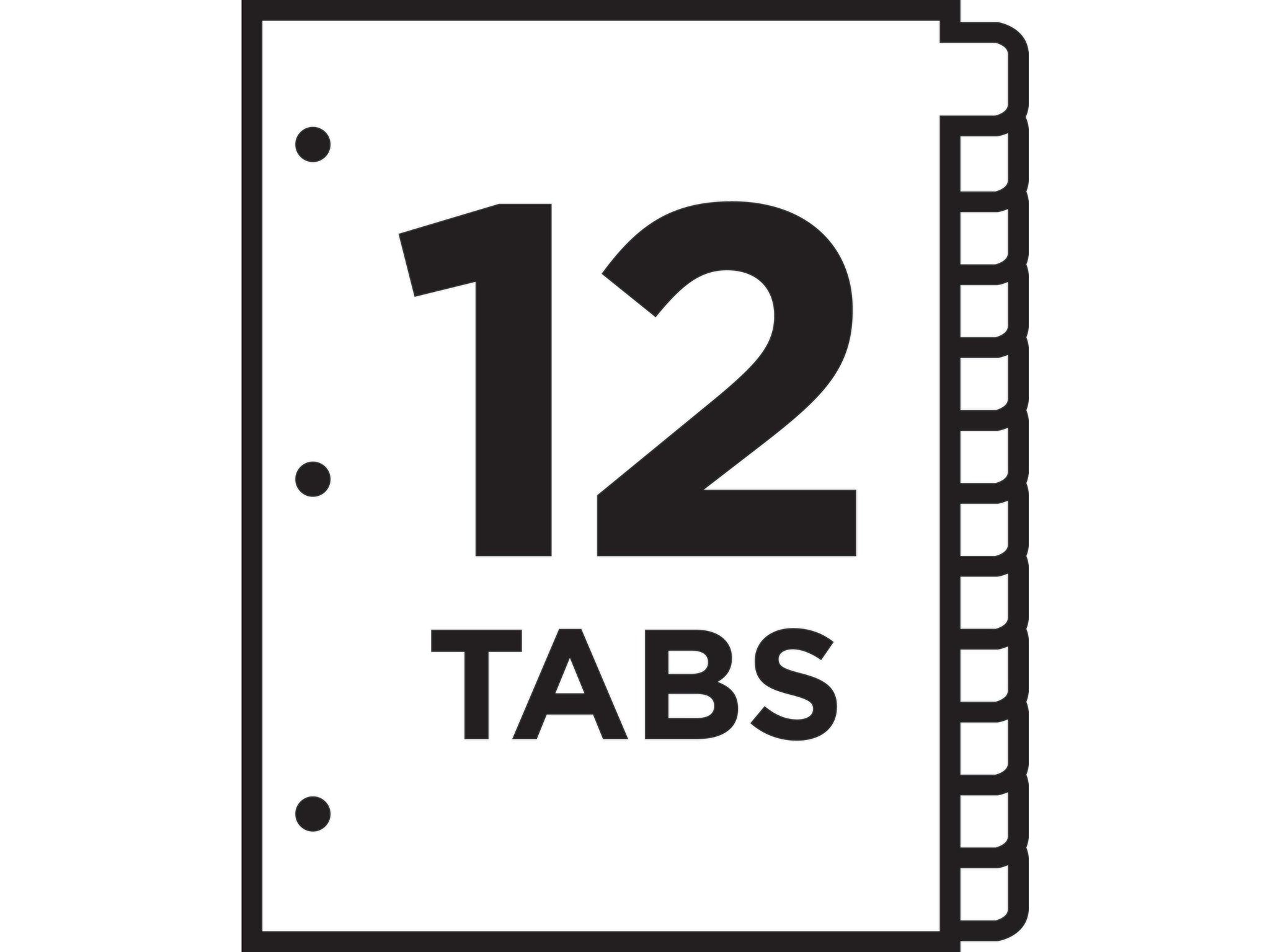 Avery Ready Index Numeric Paper Dividers, 12-Tab, Multicolor, 6/Pack