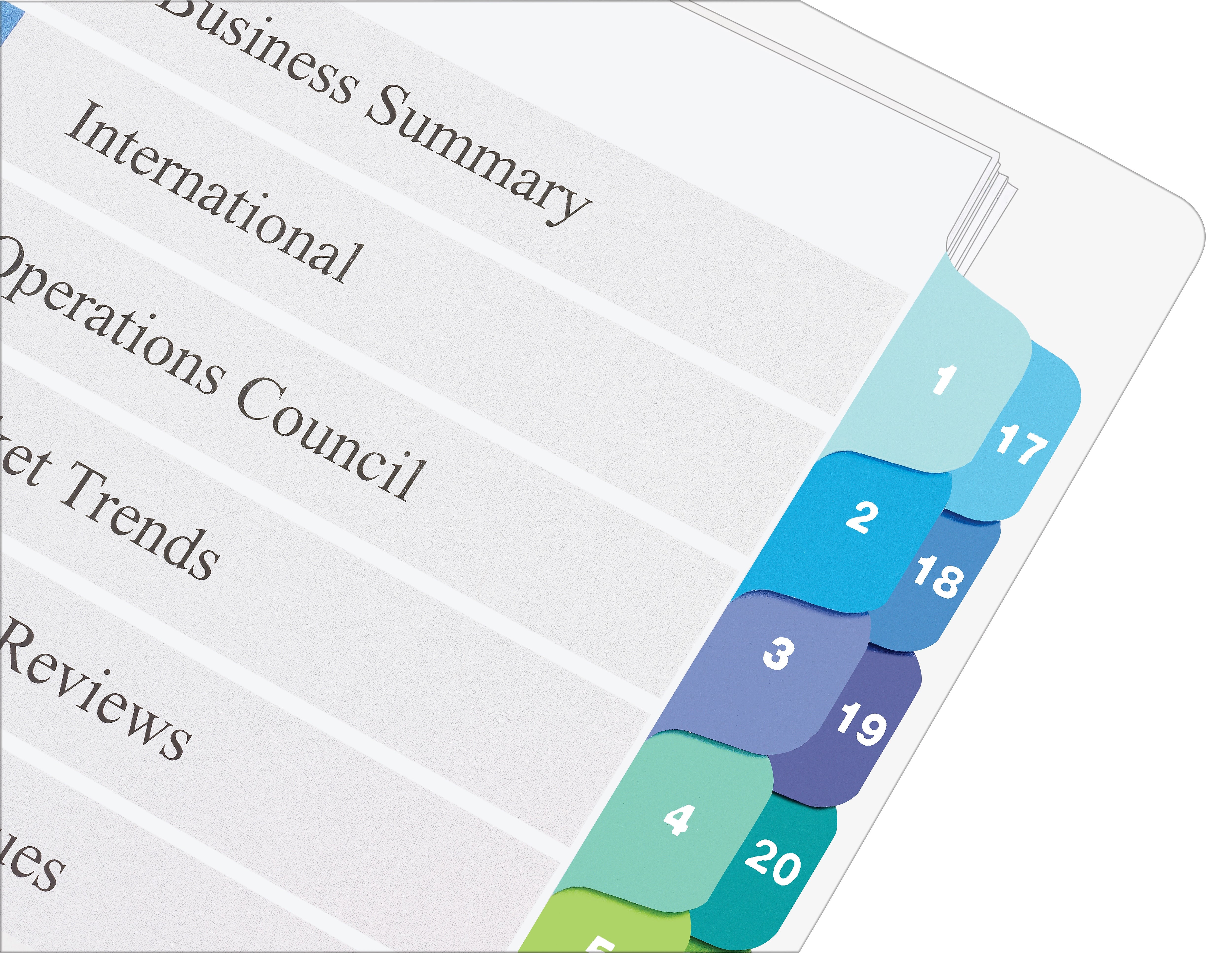 Avery Ready Index Table of Contents Double Column Paper Dividers, 1-24 Tabs, Multicolor