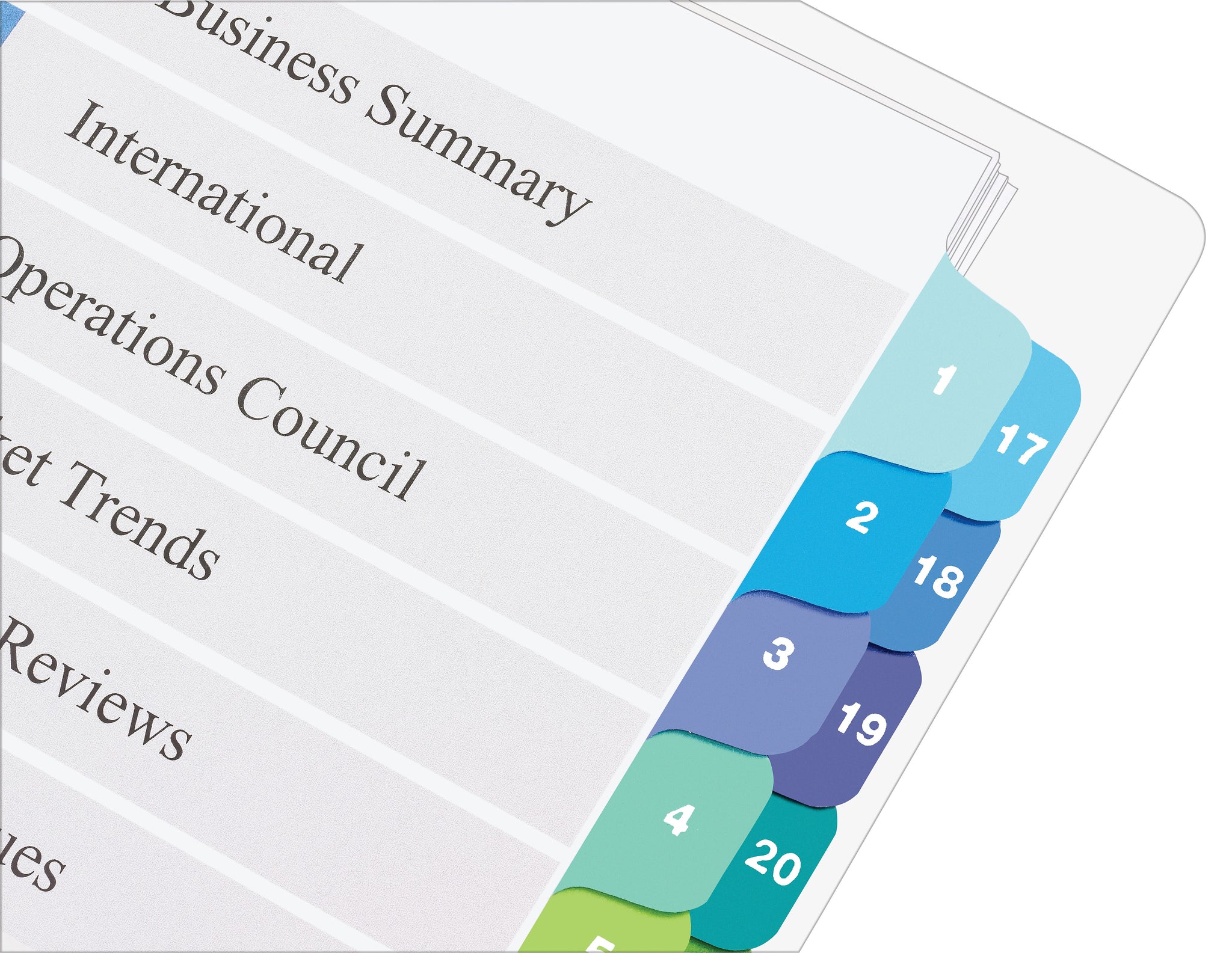 Avery Ready Index Table of Contents Double Column Paper Dividers, 1-32 Tabs, Multicolor