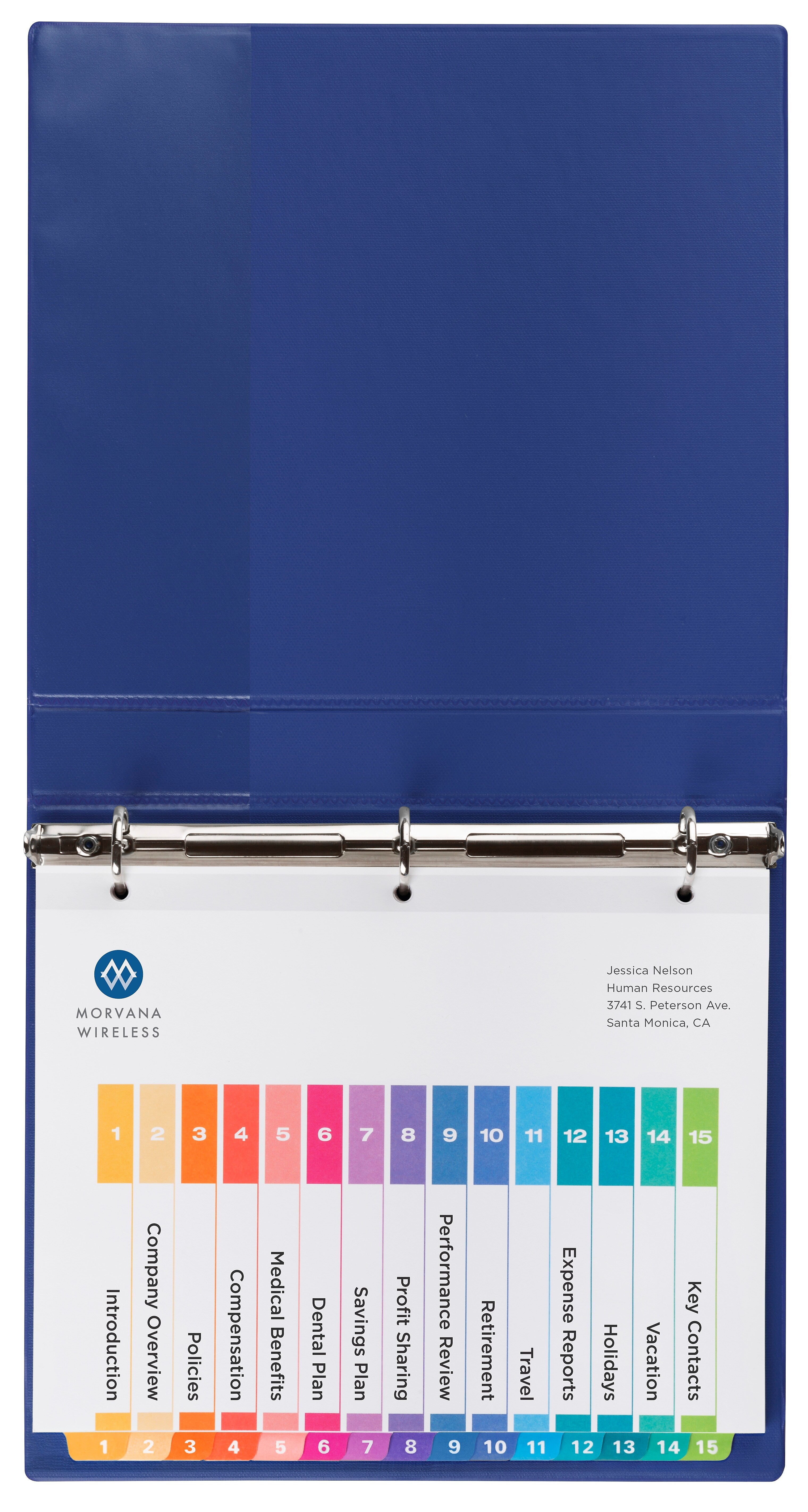 Avery Ready Index Table of Contents Paper Dividers, 1-15 Tabs, Multicolor, 6 Sets/Pack