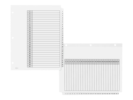 Avery Ready Index Table of Contents Paper Dividers, 1-31 Tabs, White, 6 Sets/Pack