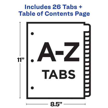 Avery Ready Index Table of Contents Paper Dividers, A-Z Tabs, Contemporary Multicolor