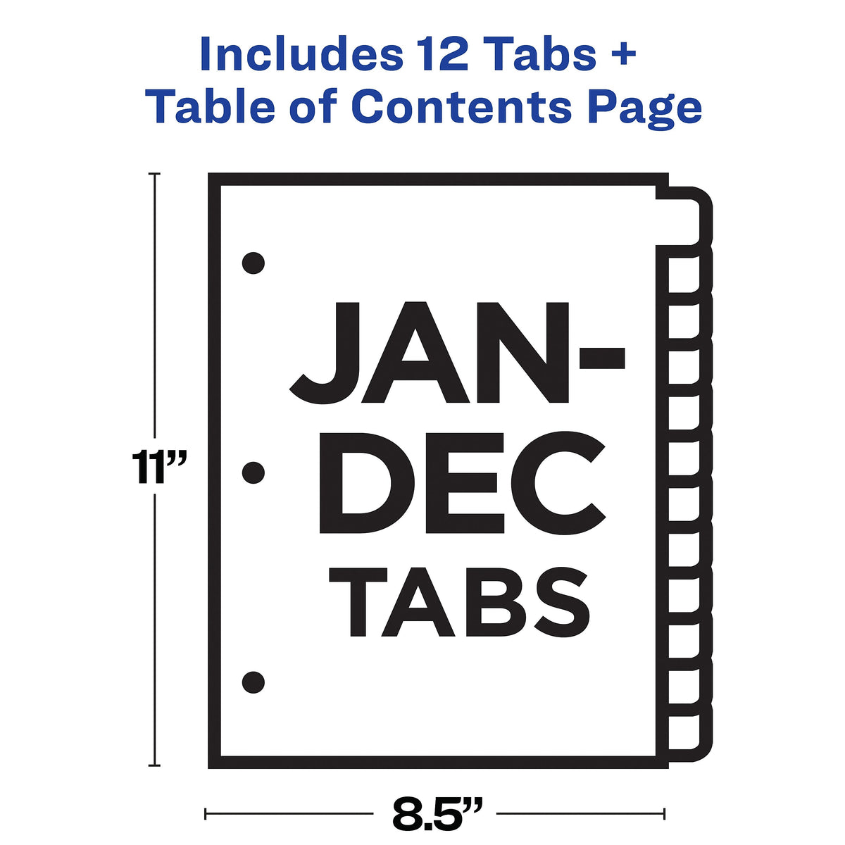 Avery Ready Index Table of Contents Paper Dividers, Jan-Dec Tabs, Multicolor