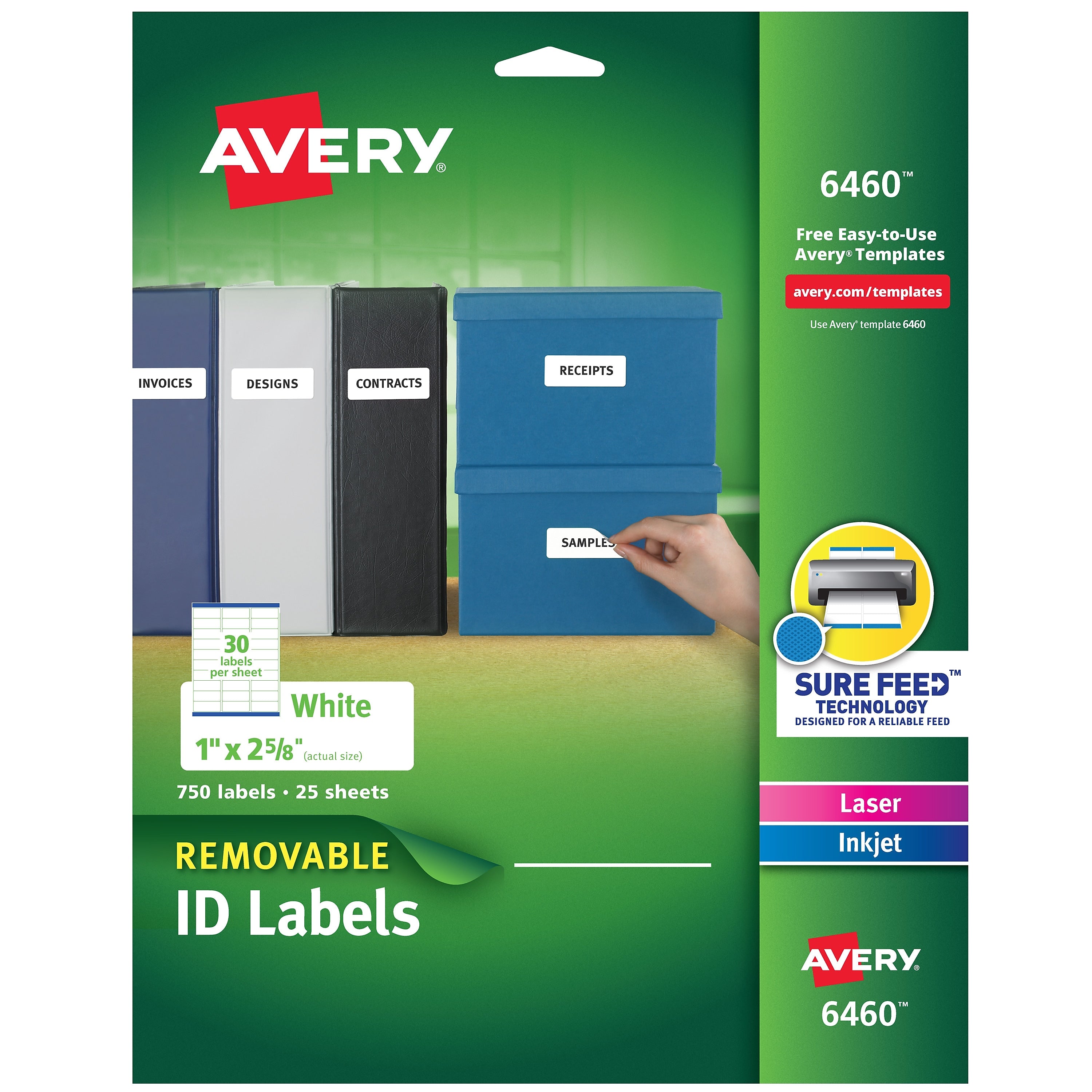Avery Removable Inkjet/Laser Labels, 1