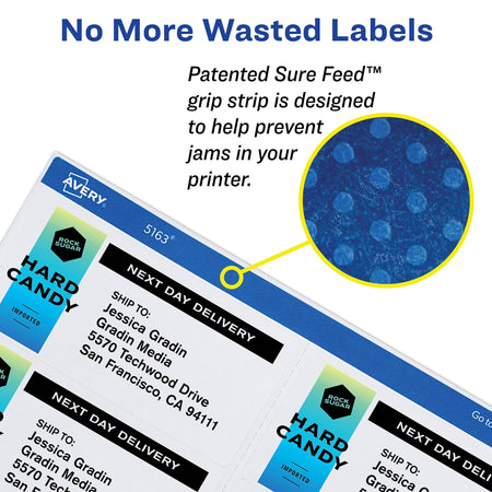 Avery Removable Inkjet/Laser Labels, 1" x 2 5/8", White, 750 Labels Per Pack