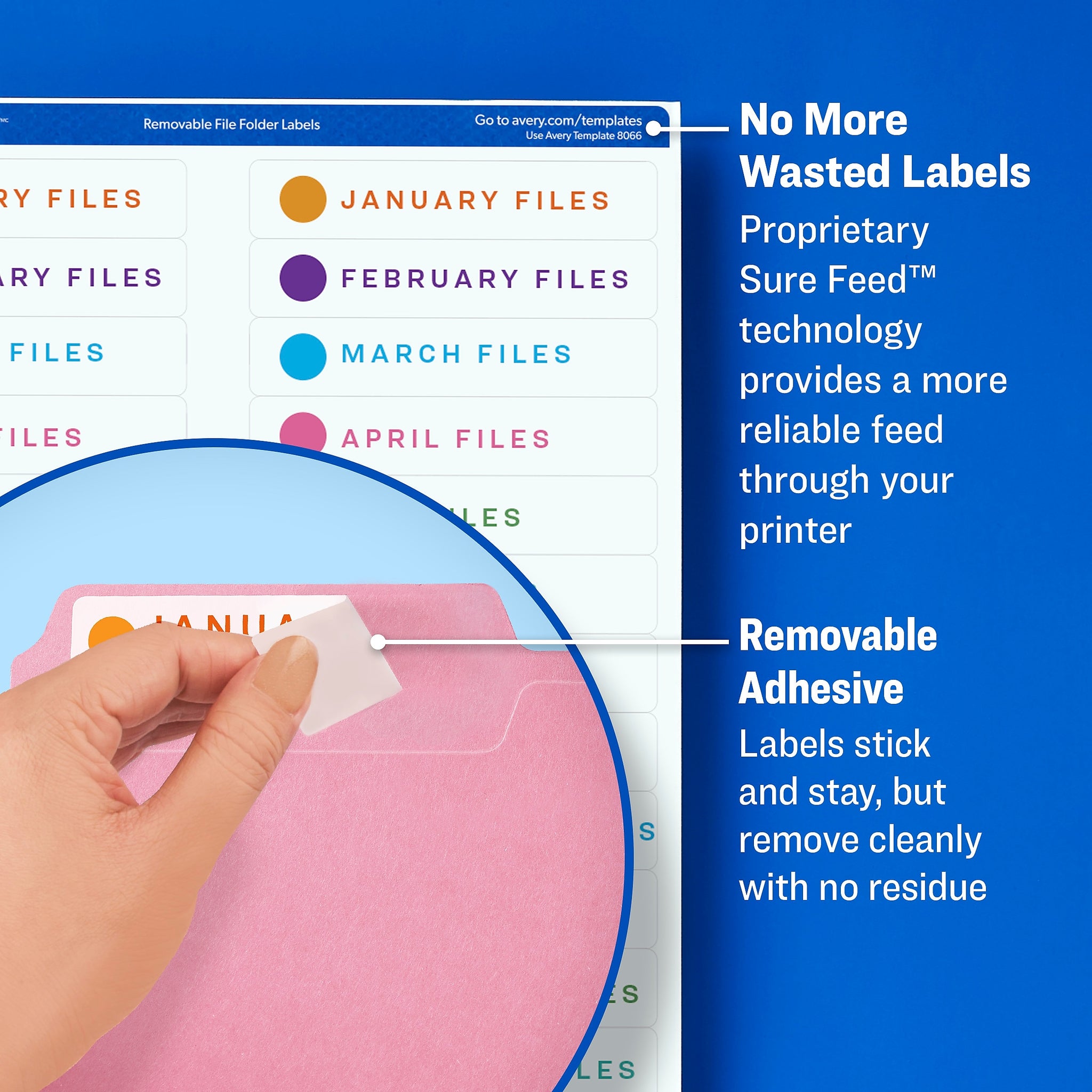 Avery Removable Laser/Inkjet File Folder Labels, 2/3