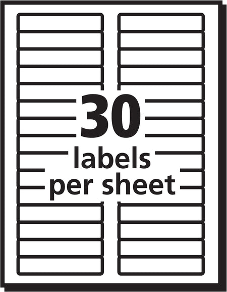 Avery Removable Laser/Inkjet File Folder Labels, 2/3" x 3 7/16", White, 750 Labels Per Pack