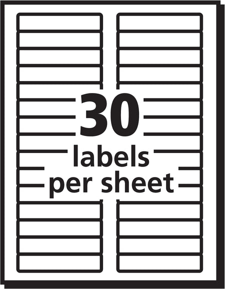 Avery Removable Laser/Inkjet File Folder Labels, 2/3" x 3 7/16", White, 750 Labels Per Pack