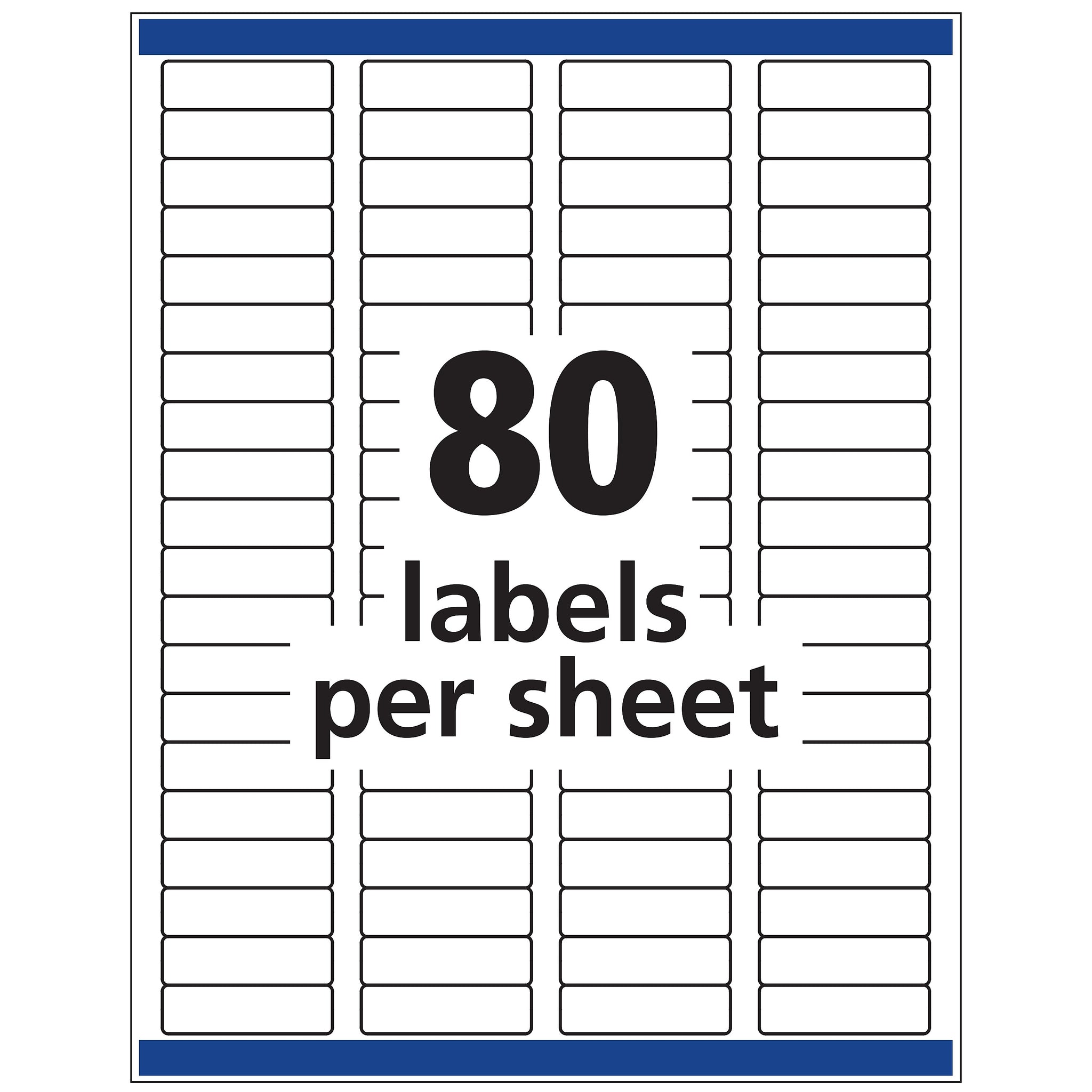 Avery Removable Laser/Inkjet ID Labels, 1/2