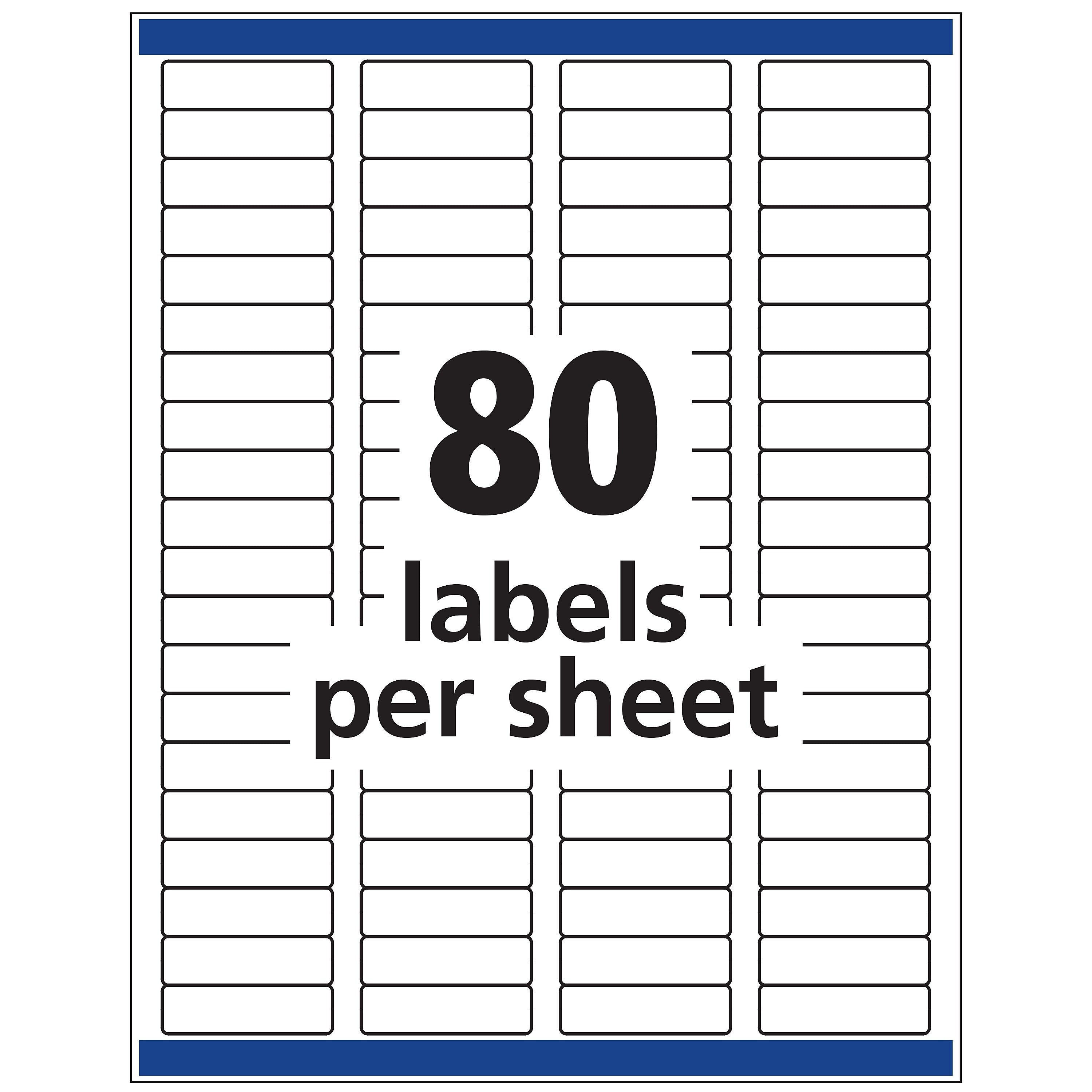 Avery Removable Laser/Inkjet ID Labels, 1/2