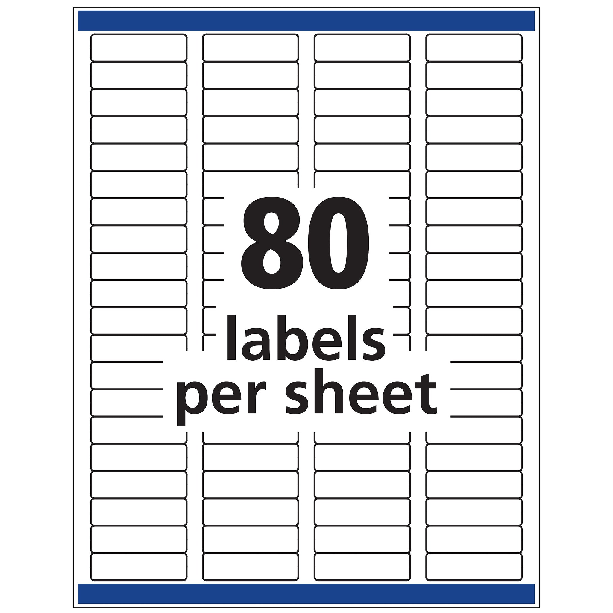 Avery Removable Laser/Inkjet ID Labels, 1/2