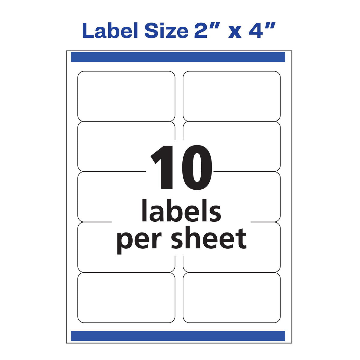 Avery Repositionable Laser Shipping Labels, 2" x 4", White, 10 Labels/Sheet, 100 Sheets/Box