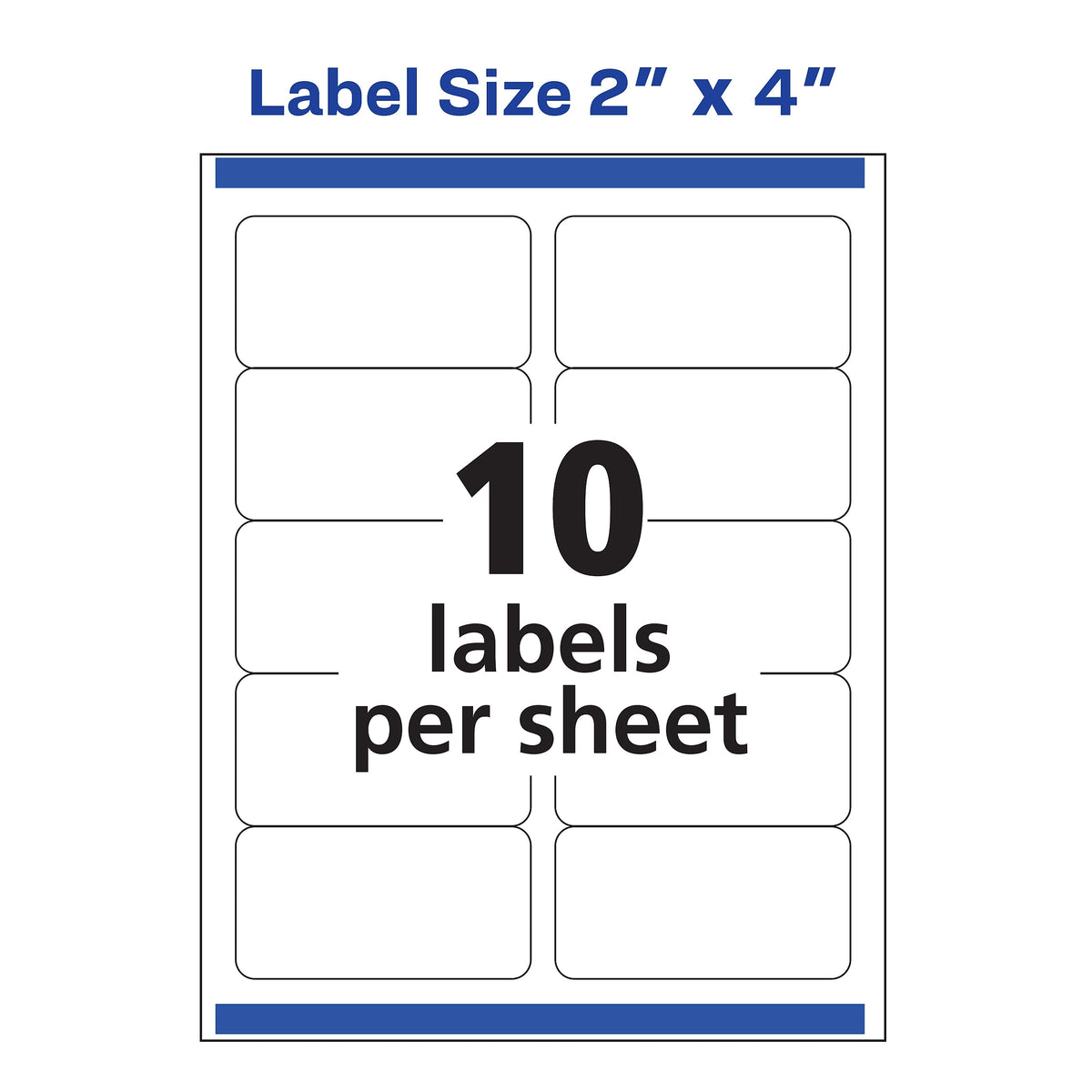 Avery Repositionable Laser Shipping Labels, 2" x 4", White, 10 Labels/Sheet, 100 Sheets/Box