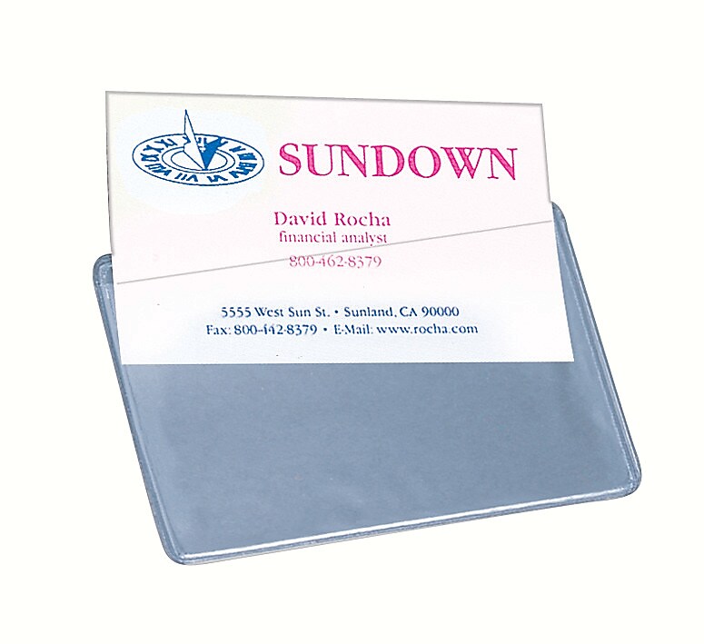 Avery Self-Adhesive Business Card Holders, Holds 2" x 3.5" Cards, Clear, Top Loading, 10/Pack