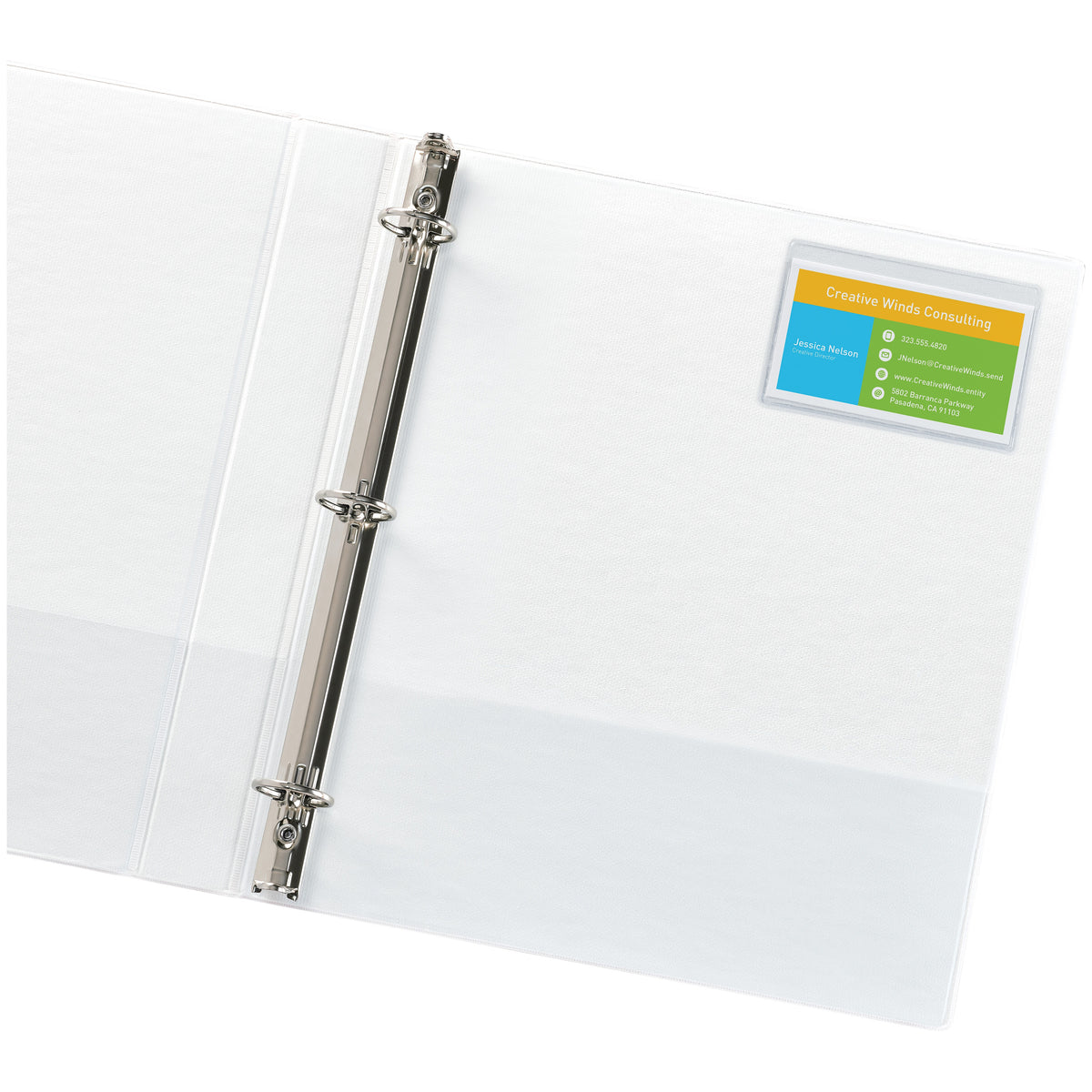 Avery Self-Adhesive Business Card Holders, Holds 2" x 3.5" Cards, Clear, Top Loading, 10/Pack