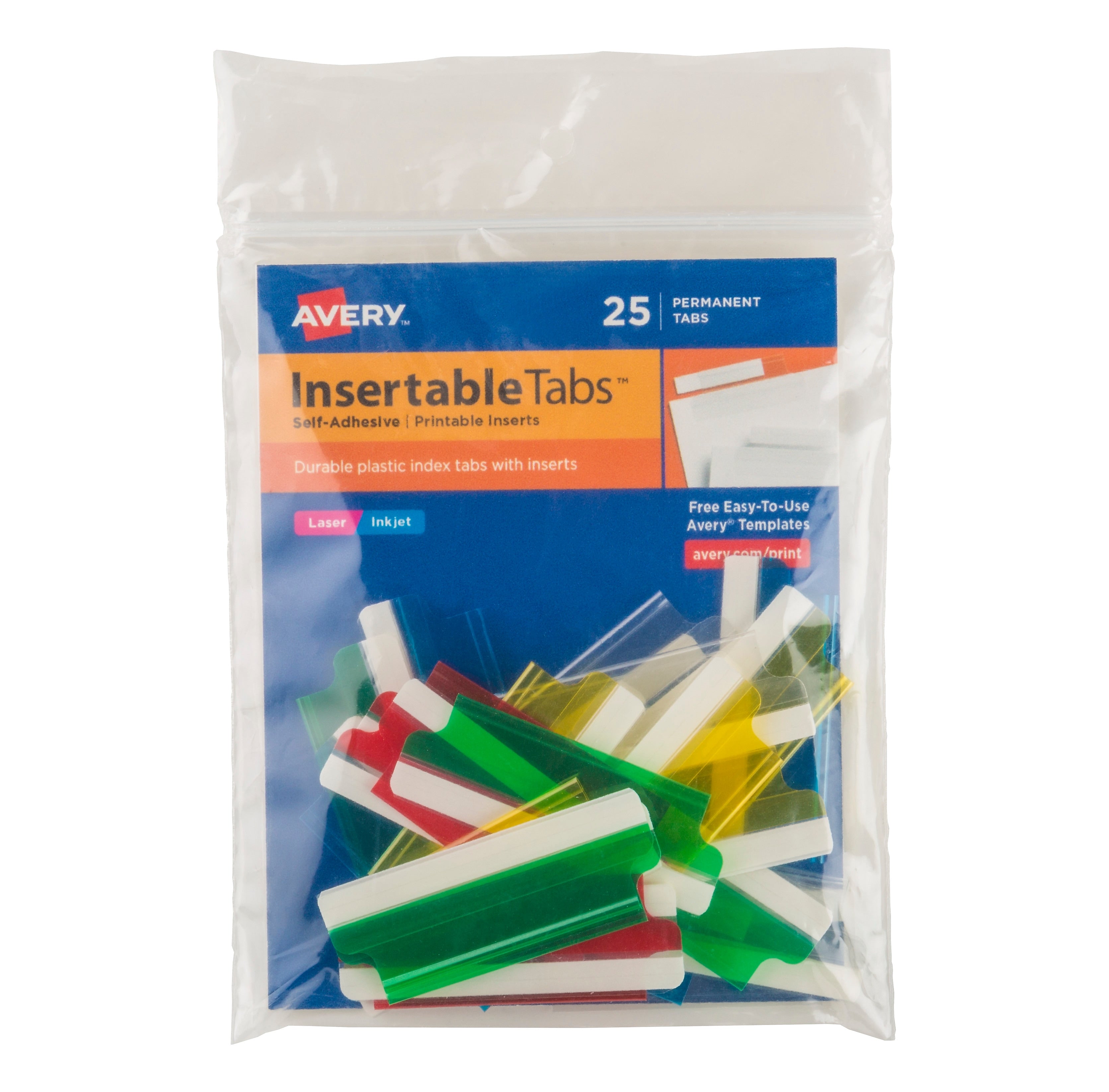 Avery Self-Adhesive Index Tabs with Printable Inserts, 2